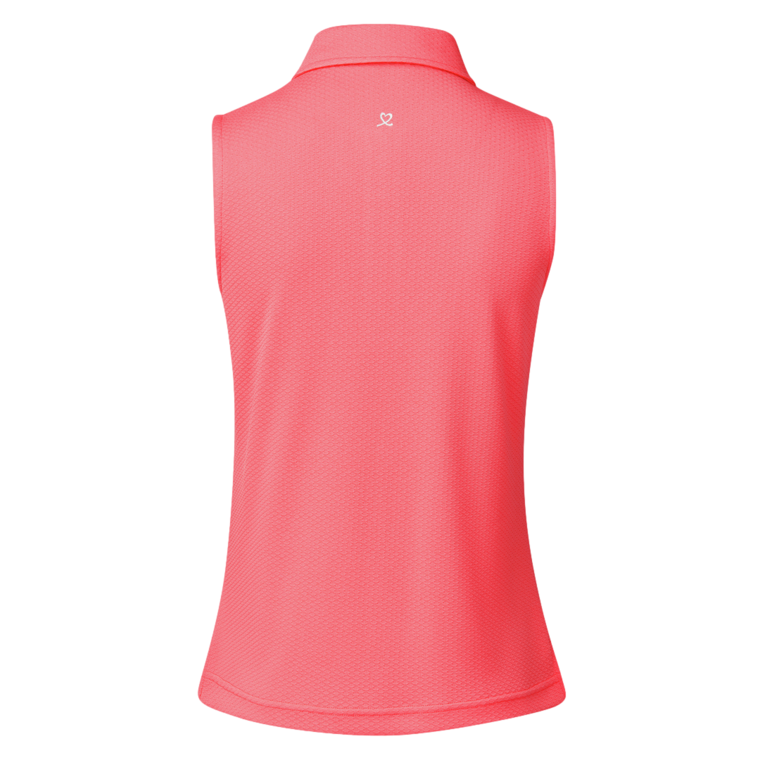 Peoria Textured Women's Sleeveless Golf Polo Shirt