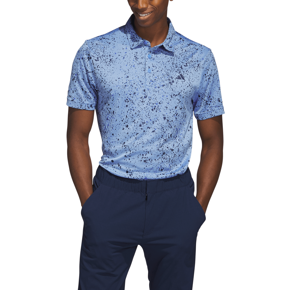 Jacquard Splatter Short Sleeve Polo Shirt