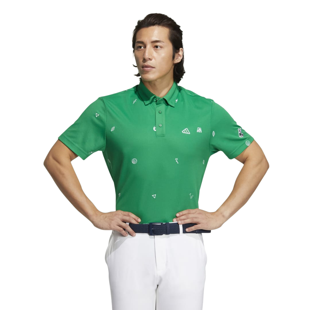 Play Green Mono Men's Short Sleeve Golf Polo Shirt