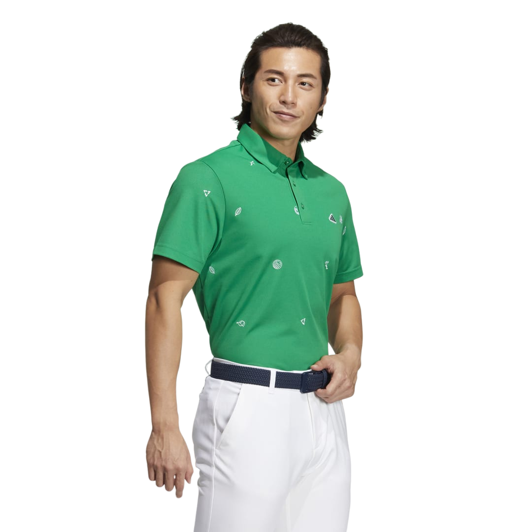 Play Green Mono Men's Short Sleeve Golf Polo Shirt