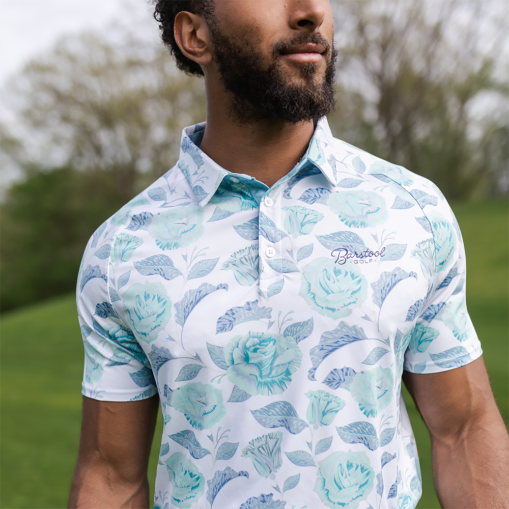 UNRL X Barstool Floral Men's Short Sleeve Golf Polo Shirt