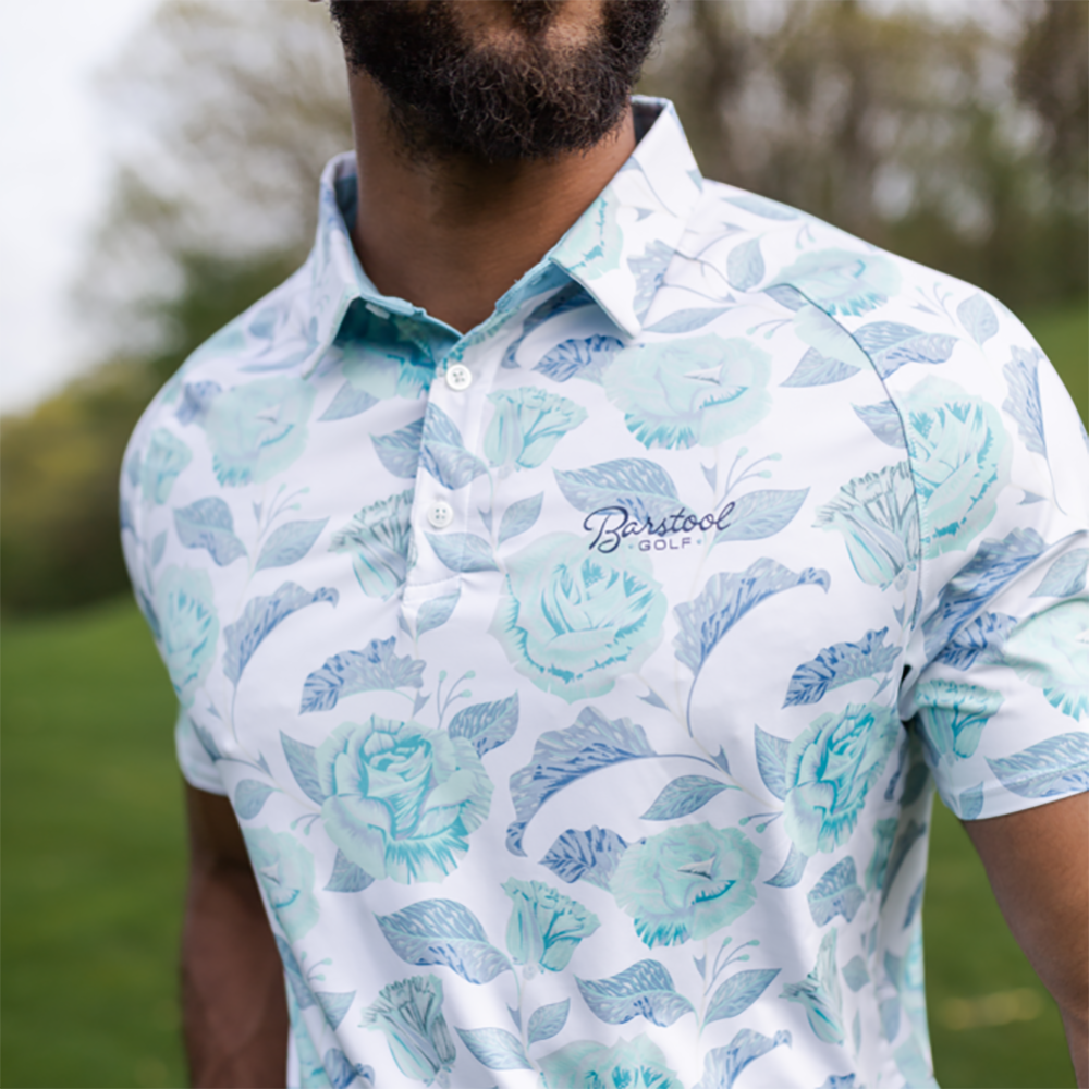 UNRL X Barstool Floral Men's Short Sleeve Golf Polo Shirt