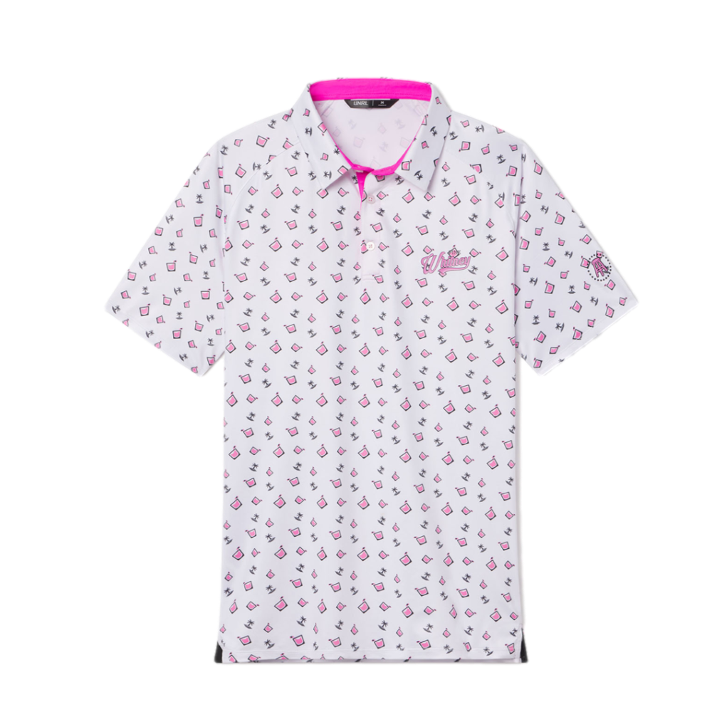 UNRL X Pink Whitney Script Cocktails Men's Short Sleeve Golf Polo Shirt