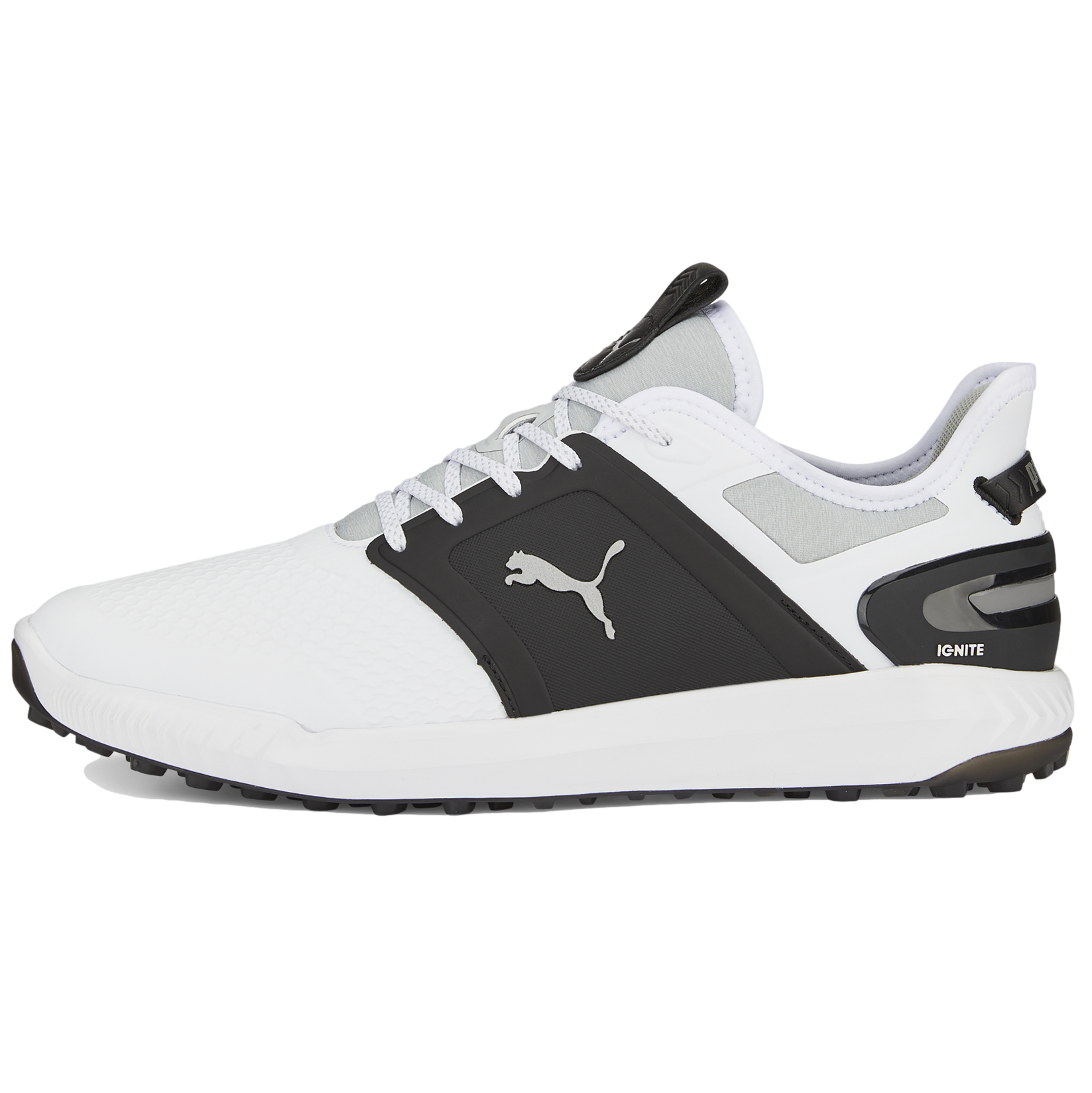 IGNITE ELEVATE Men's Golf Shoe, White/Black, 8 M - PUMA Spikeless