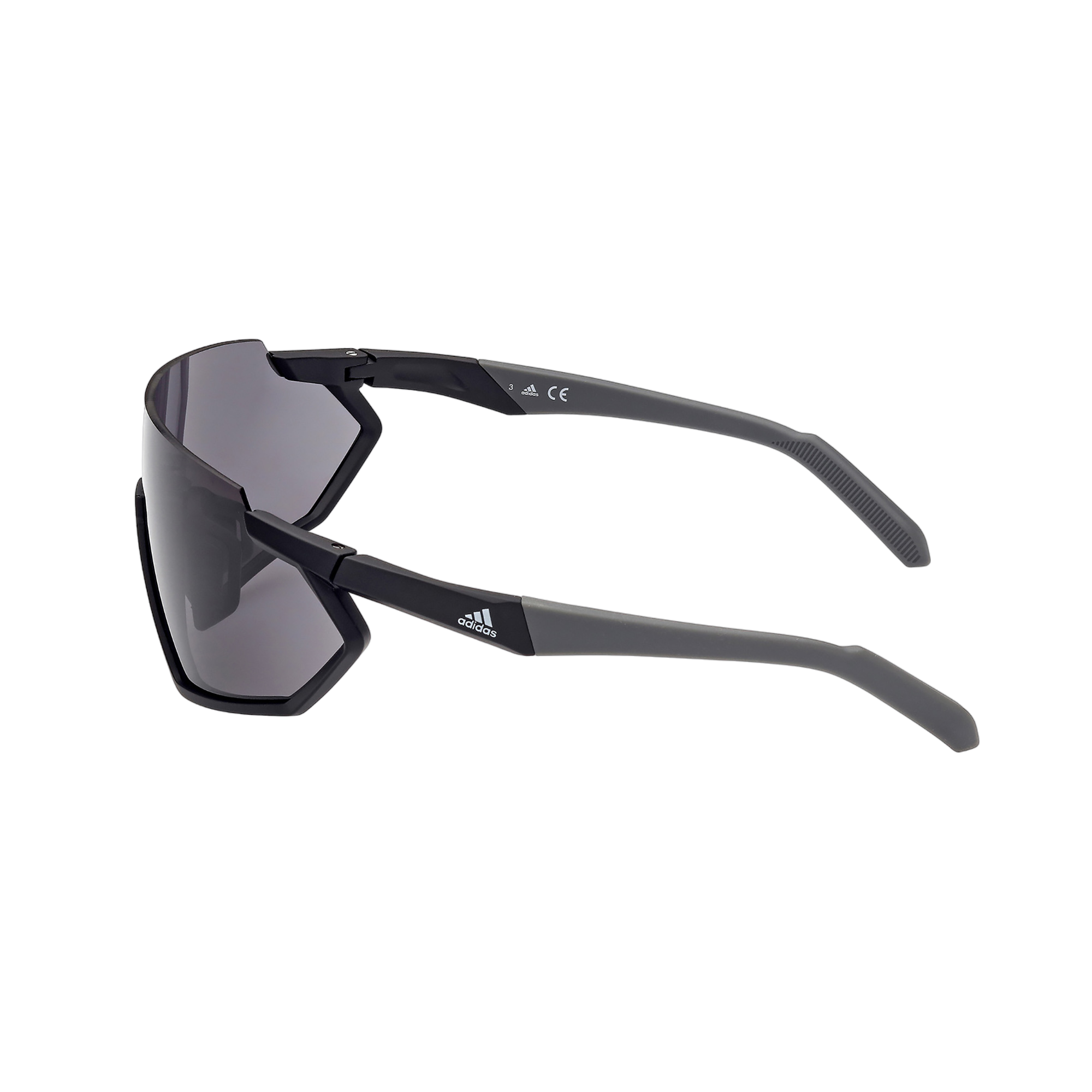 Injected Sport Semi-Rimless Shield Sunglasses w/ Smoke Lens