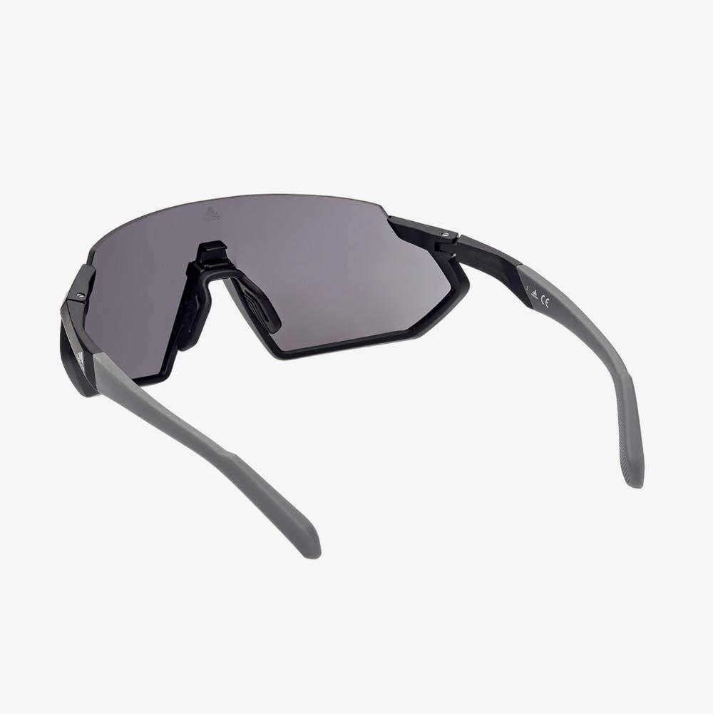 Injected Sport Semi-Rimless Shield Sunglasses w/ Smoke Lens