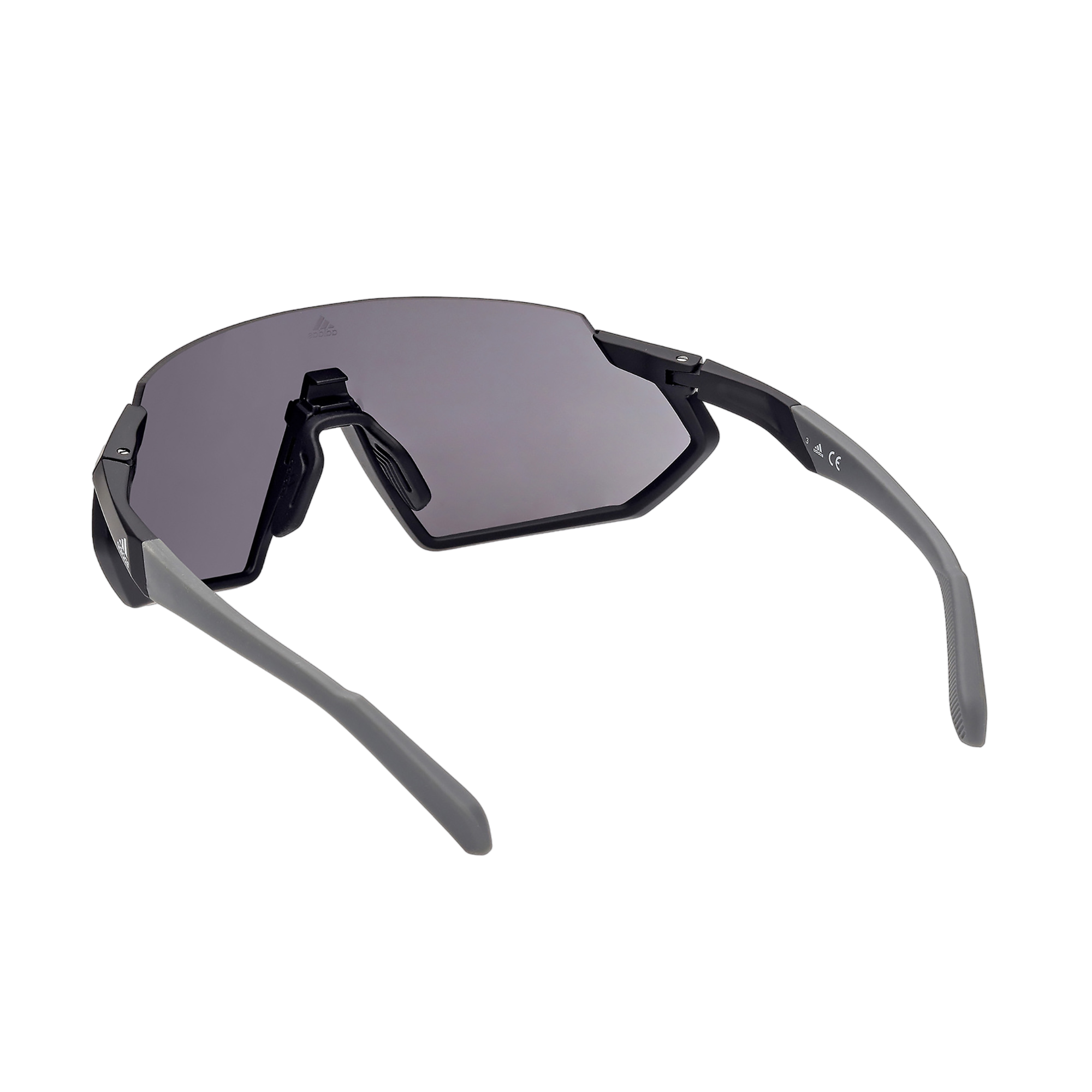 Injected Sport Semi-Rimless Shield Sunglasses w/ Smoke Lens