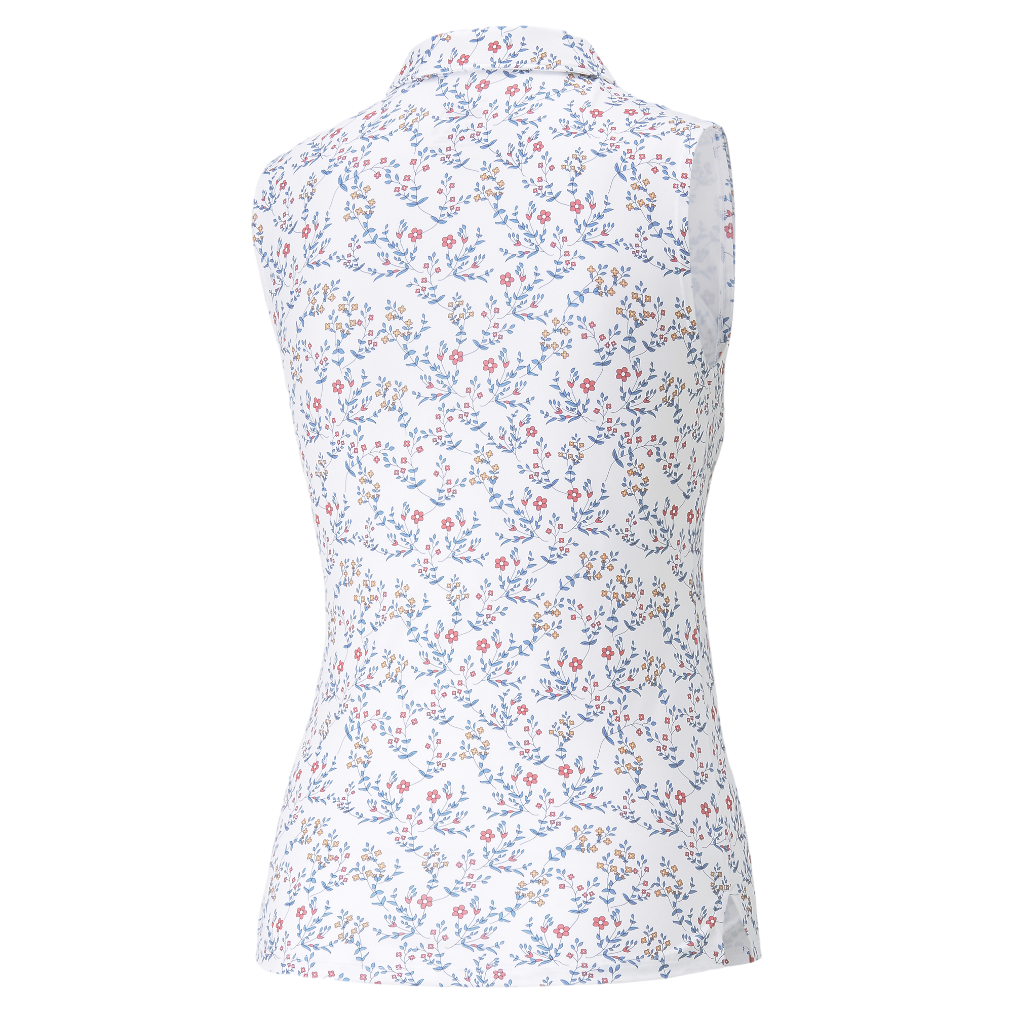 MATTR Micro Floral Girls Sleeveless Polo Shirt