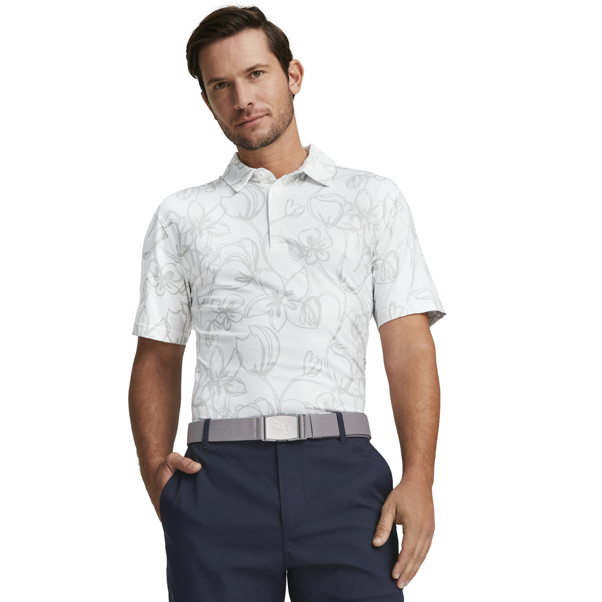 Cloudspun Stems Men's Short Sleeve Golf Polo Shirt