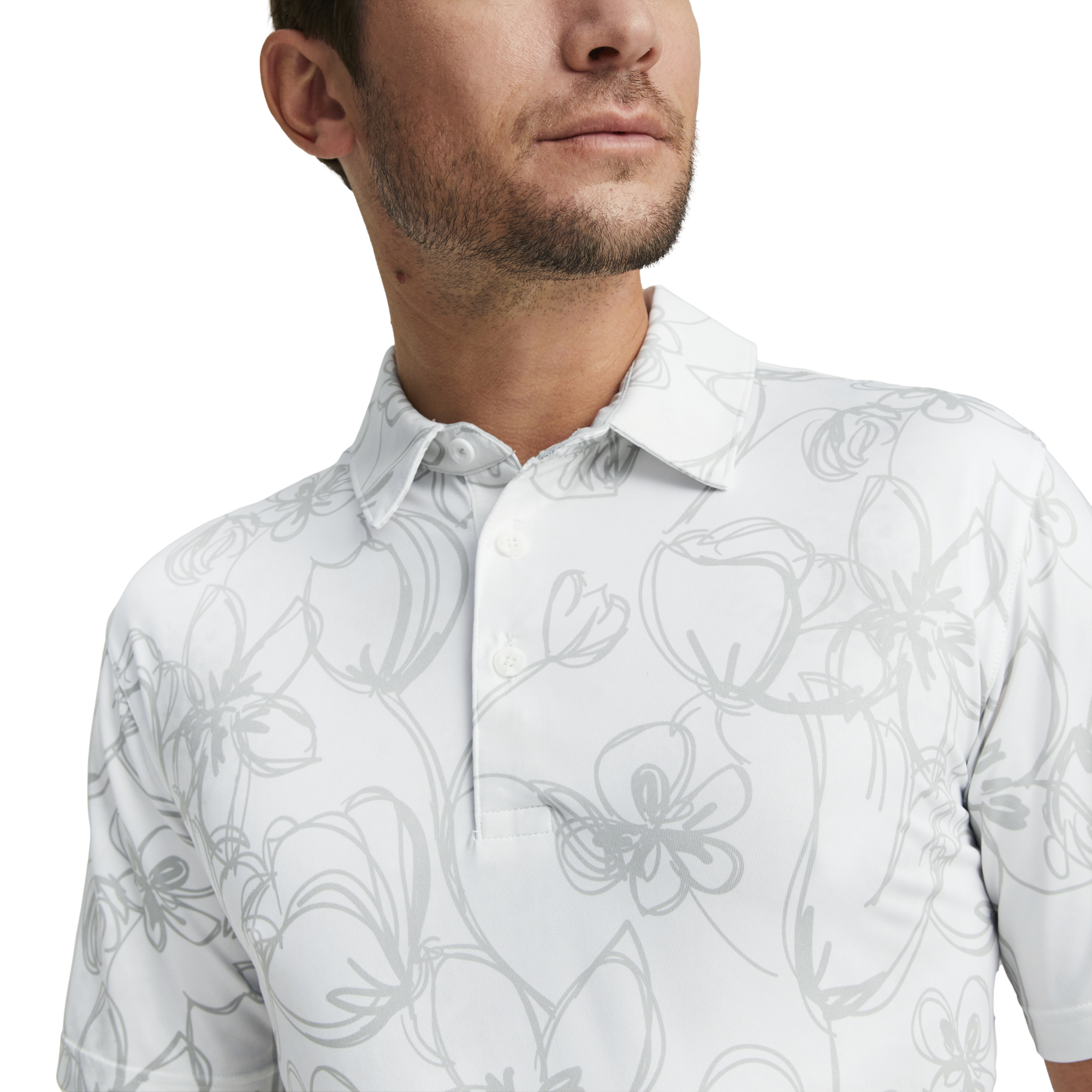Cloudspun Stems Men's Short Sleeve Golf Polo Shirt