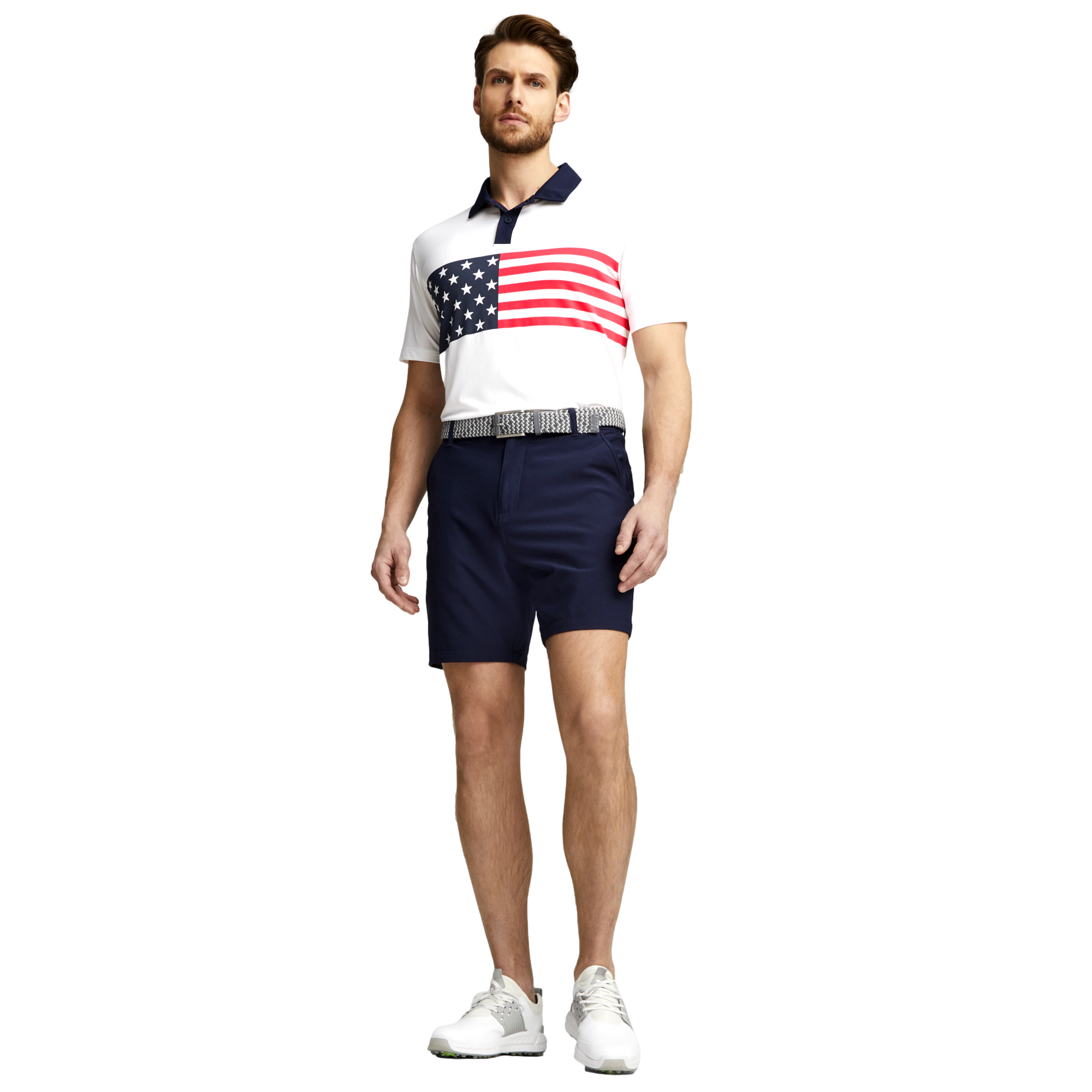 Volition Stars and Bars Men's Short Sleeve Golf Polo Shirt