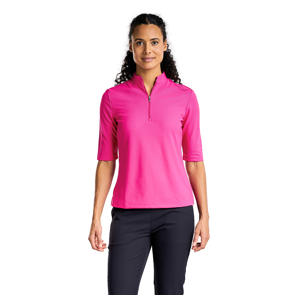 Noa Magenta Fever 3/4 Sleeve Polo Shirt