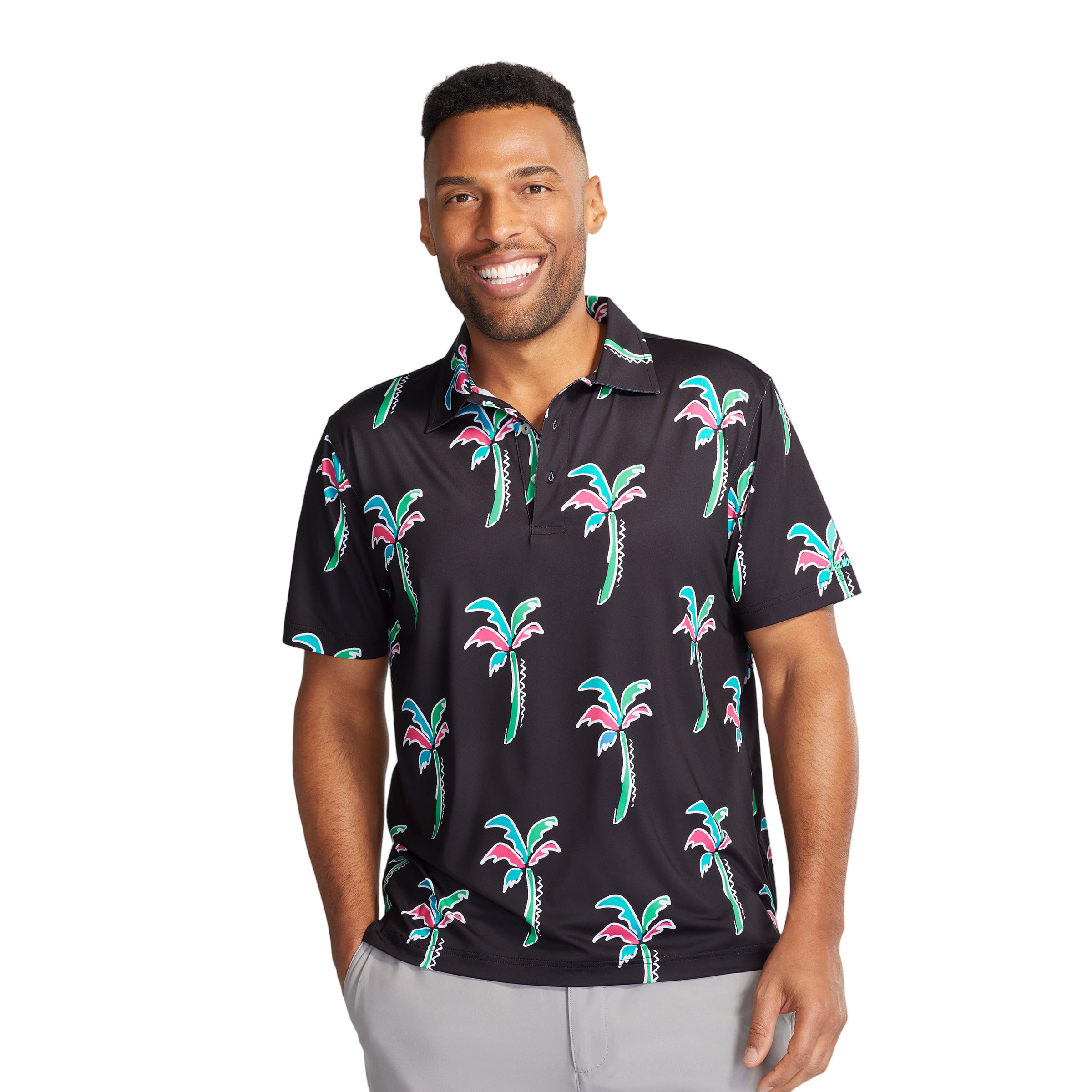 Havana Night Men's Short Sleeve Golf Polo Shirt