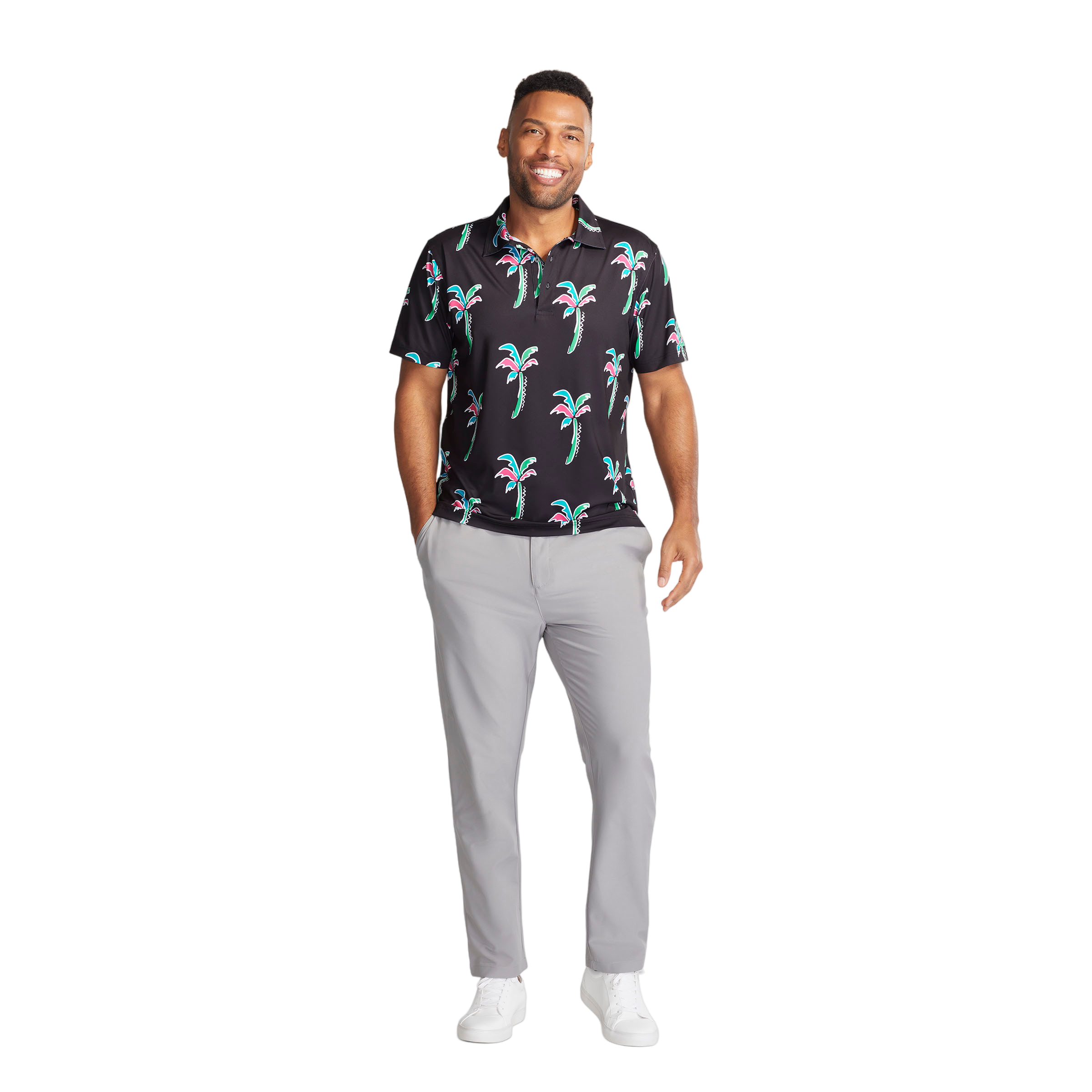 Havana Night Men's Short Sleeve Golf Polo Shirt