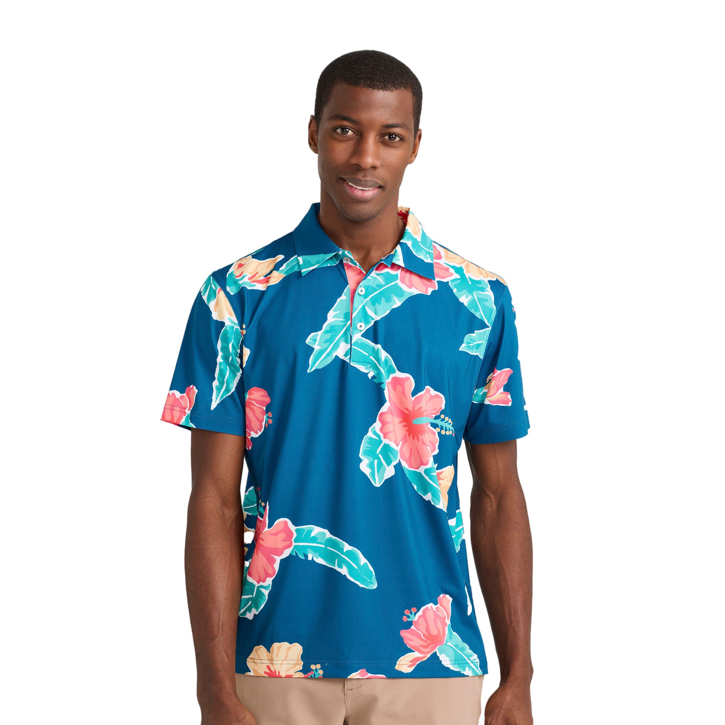 The Floral Reef Men's Short Sleeve Golf Polo Shirt