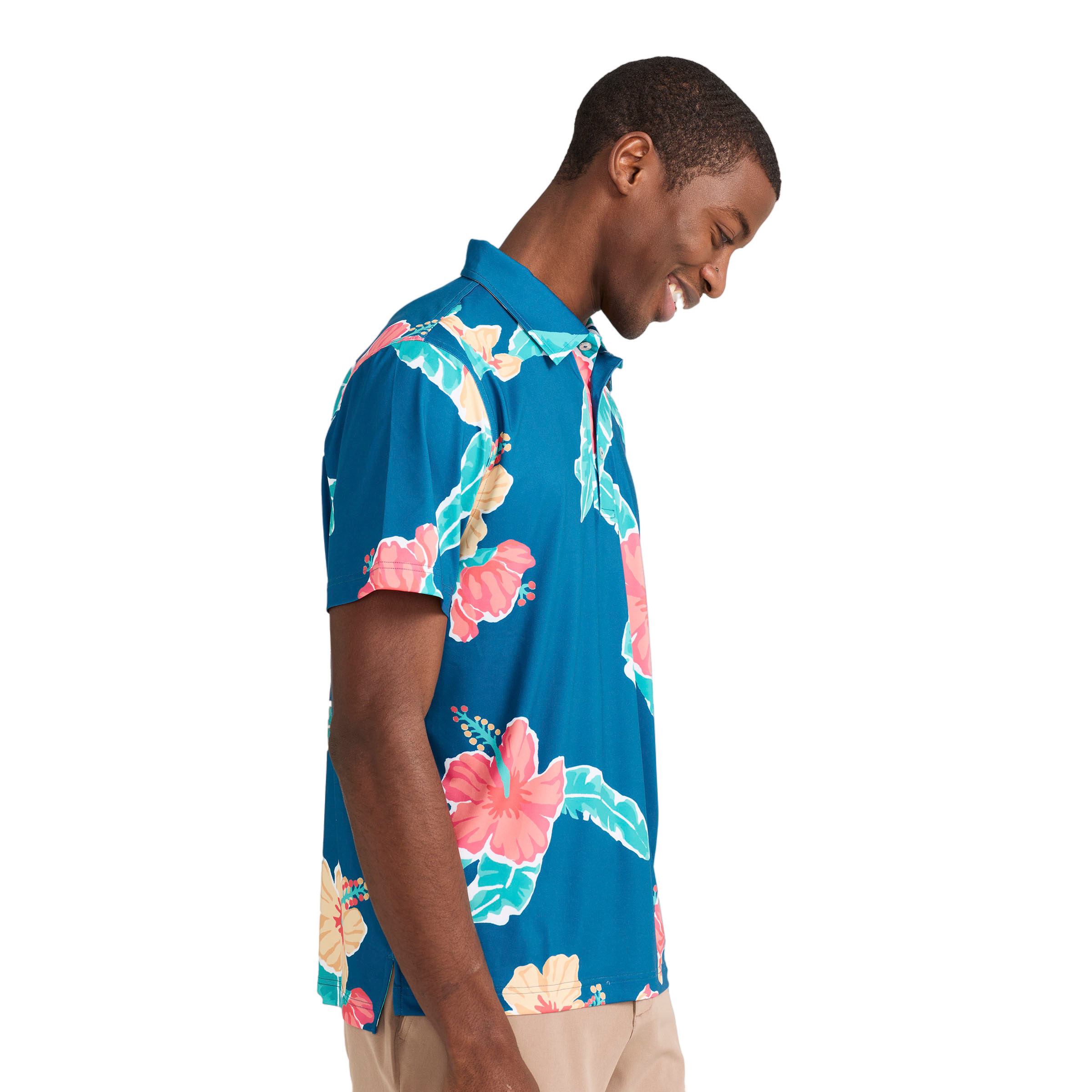 The Floral Reef Men's Short Sleeve Golf Polo Shirt