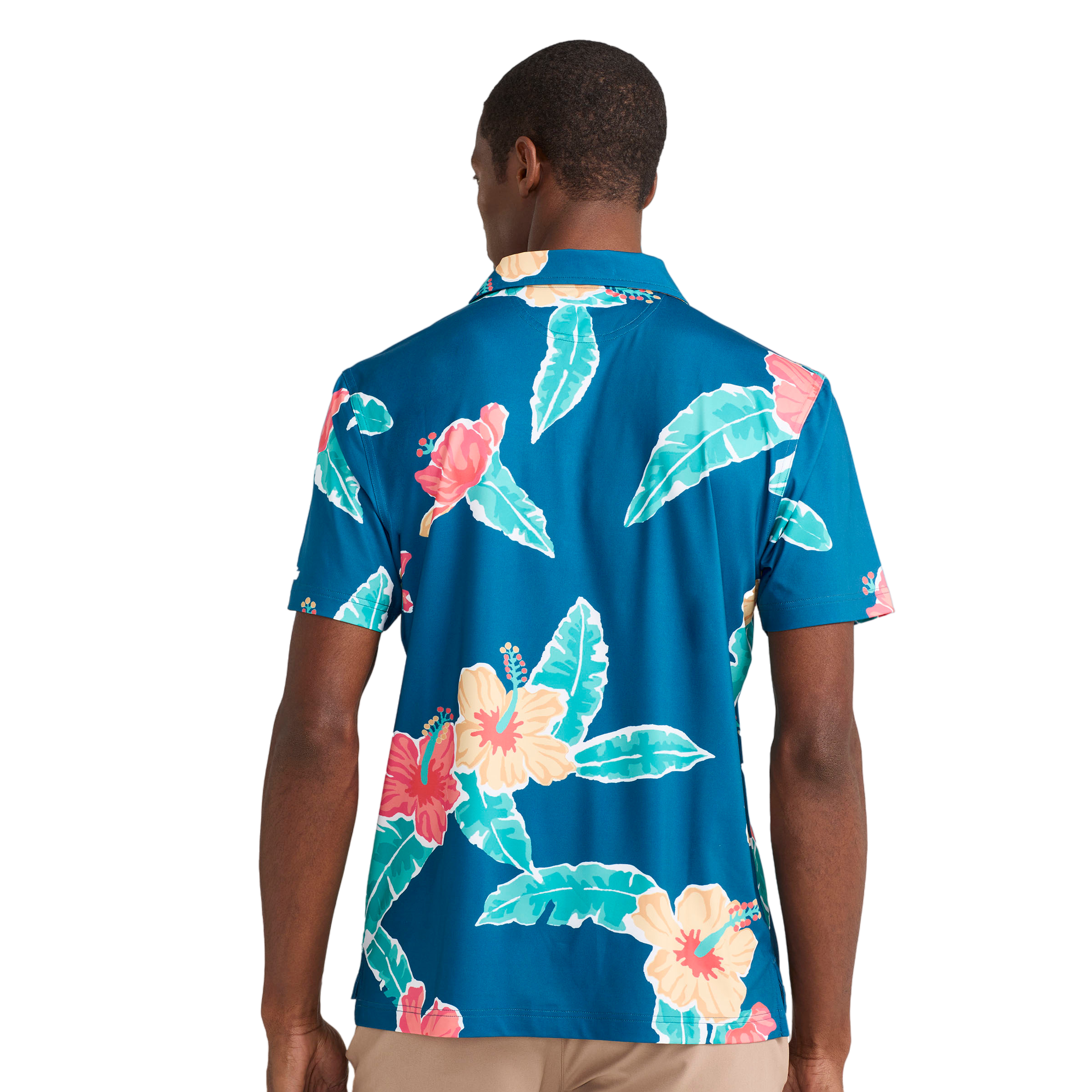 The Floral Reef Men's Short Sleeve Golf Polo Shirt