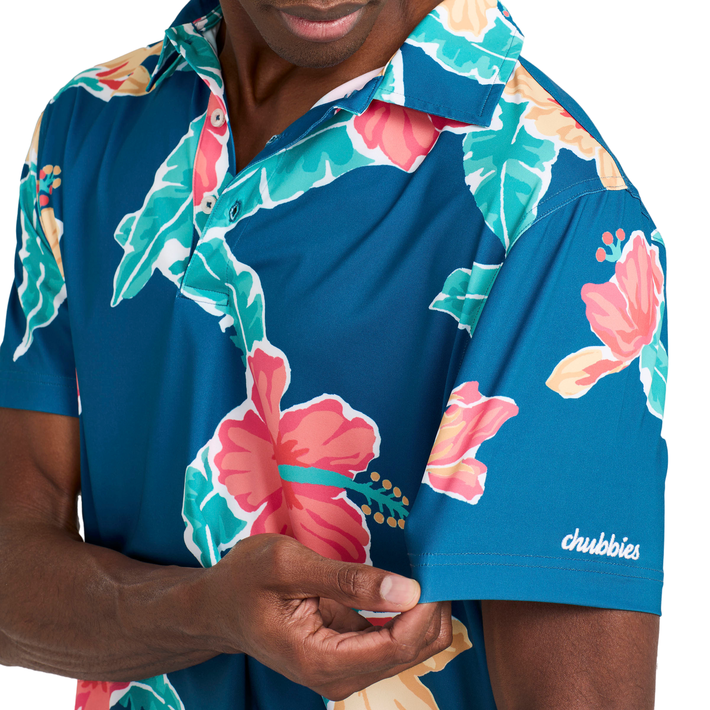 The Floral Reef Men's Short Sleeve Golf Polo Shirt