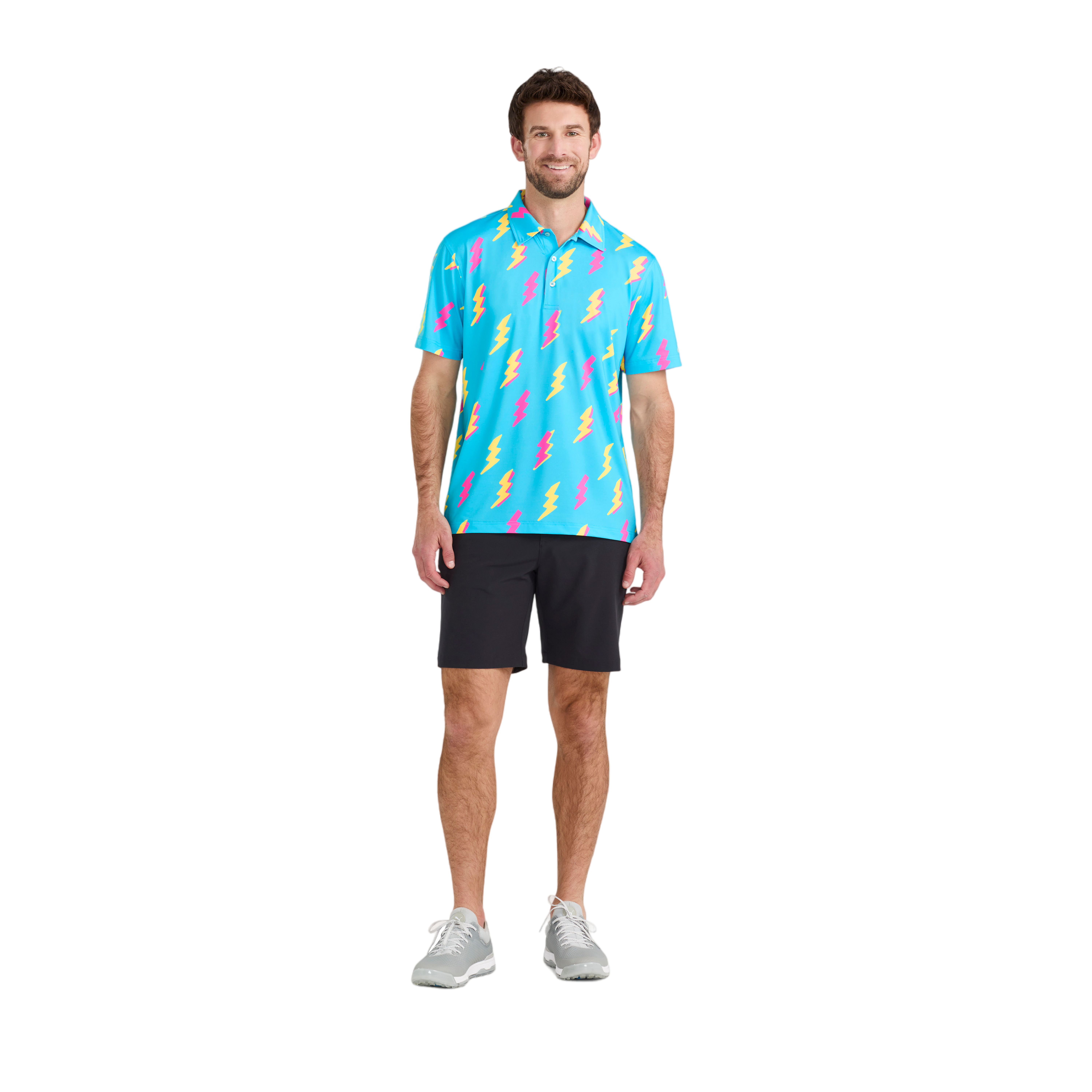 The Lightning Round Men's Short Sleeve Golf Polo Shirt