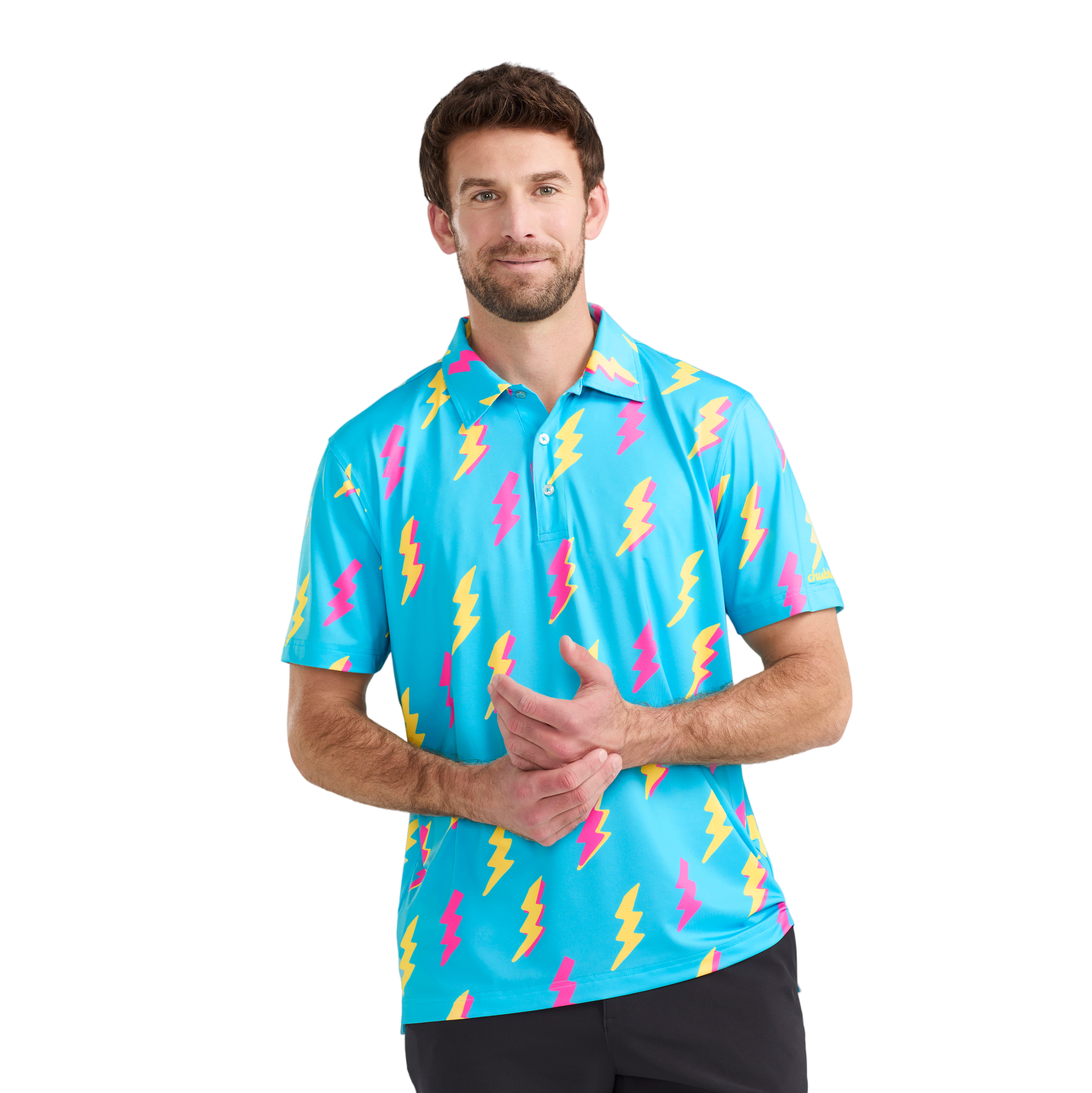 The Lightning Round Men's Short Sleeve Golf Polo Shirt