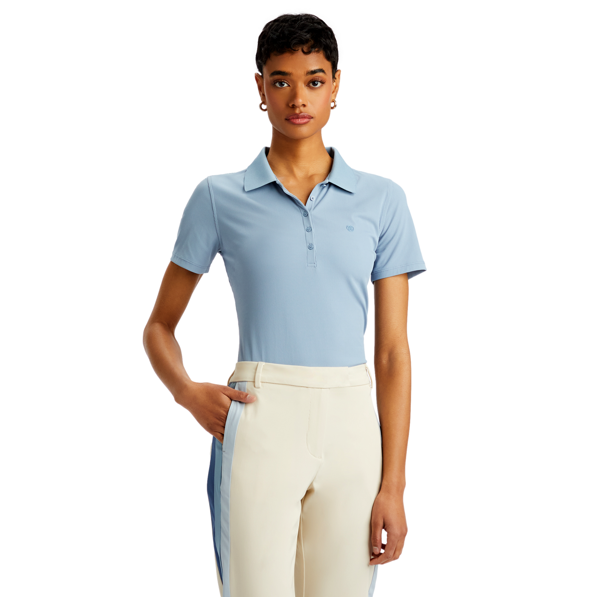 G/FORE Contrast Tech Nylon Short Sleeve Polo Shirt | PGA
