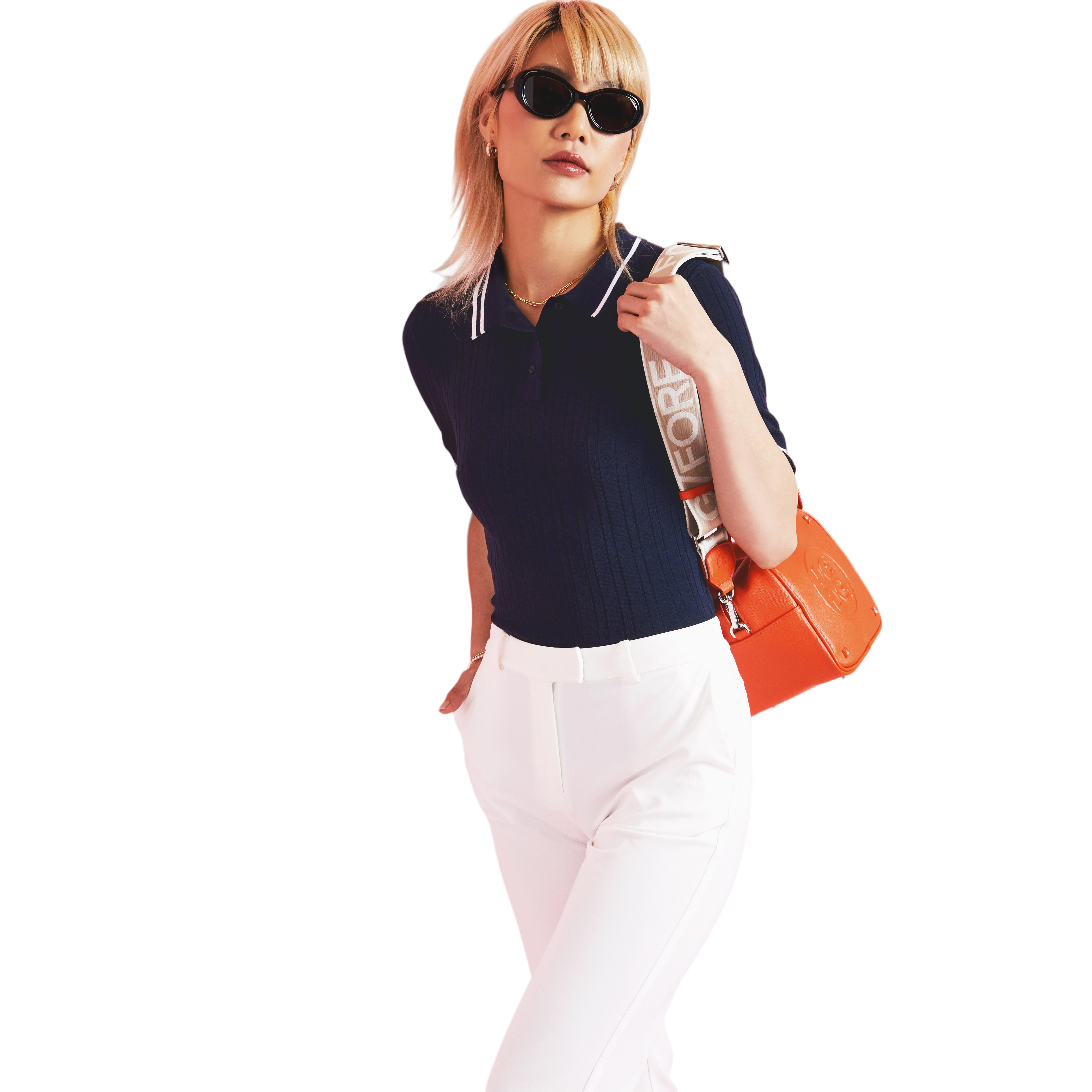 Contrast Ribbed Short Sleeve Sweater