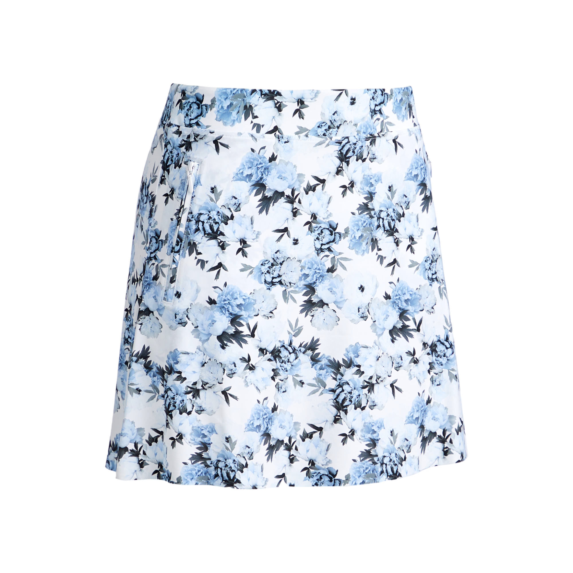 Floral Silky Tech Nylon 15.5" Skort
