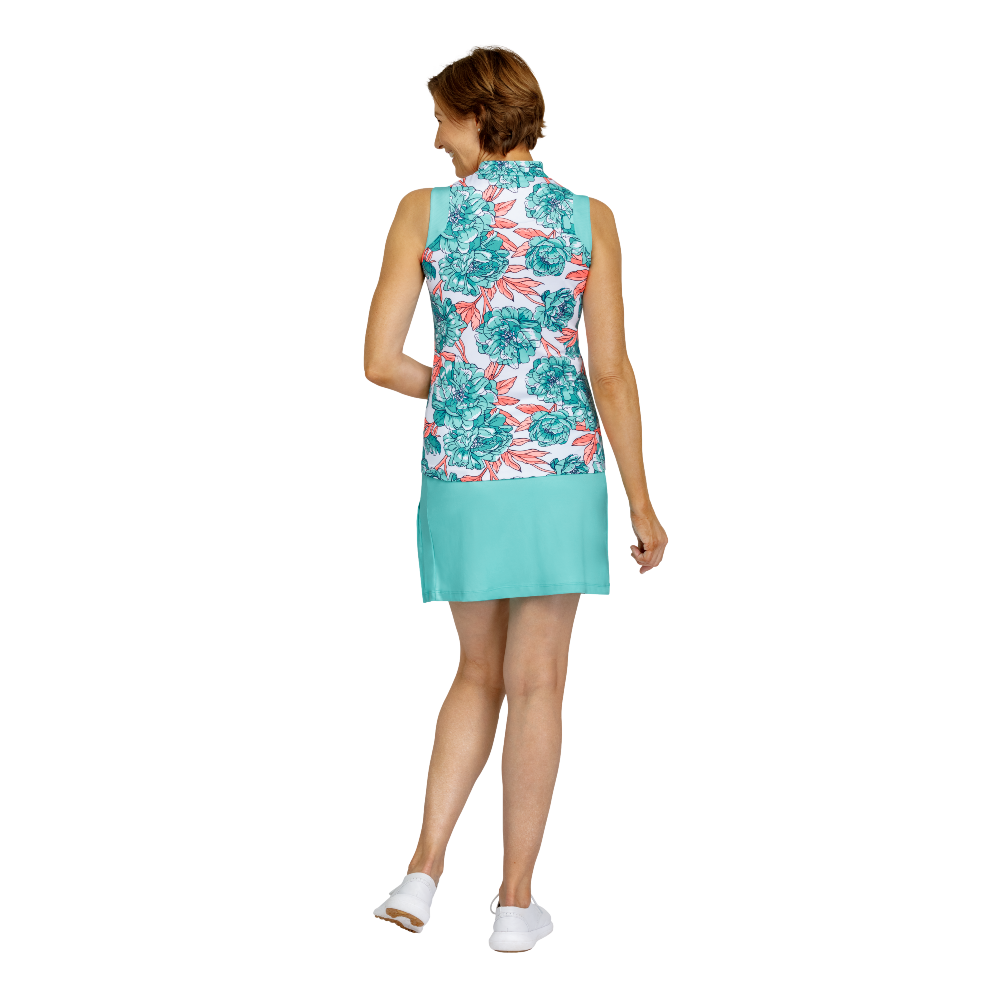 Patti Peony Blooms Women's Sleeveless Golf Shirt