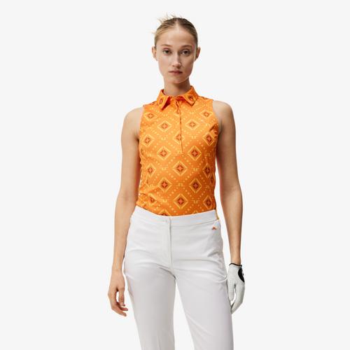 Dena Mod Geo Print Sleeveless Polo Shirt