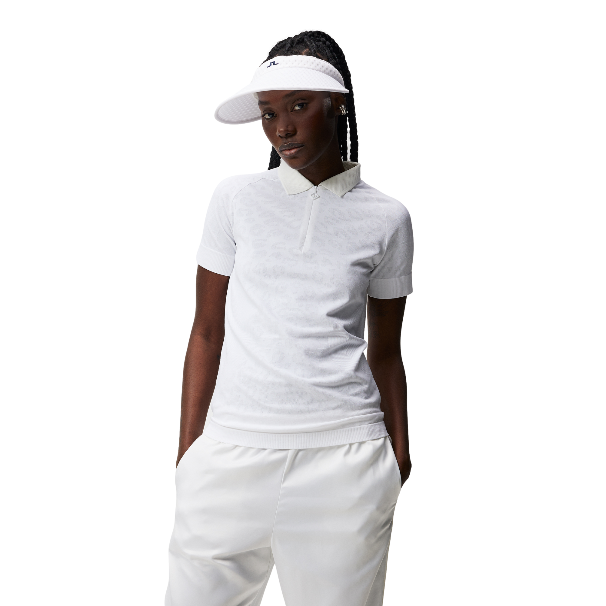 Sadine Seamless Animal Print Women's Short Sleeve Golf Polo Shirt