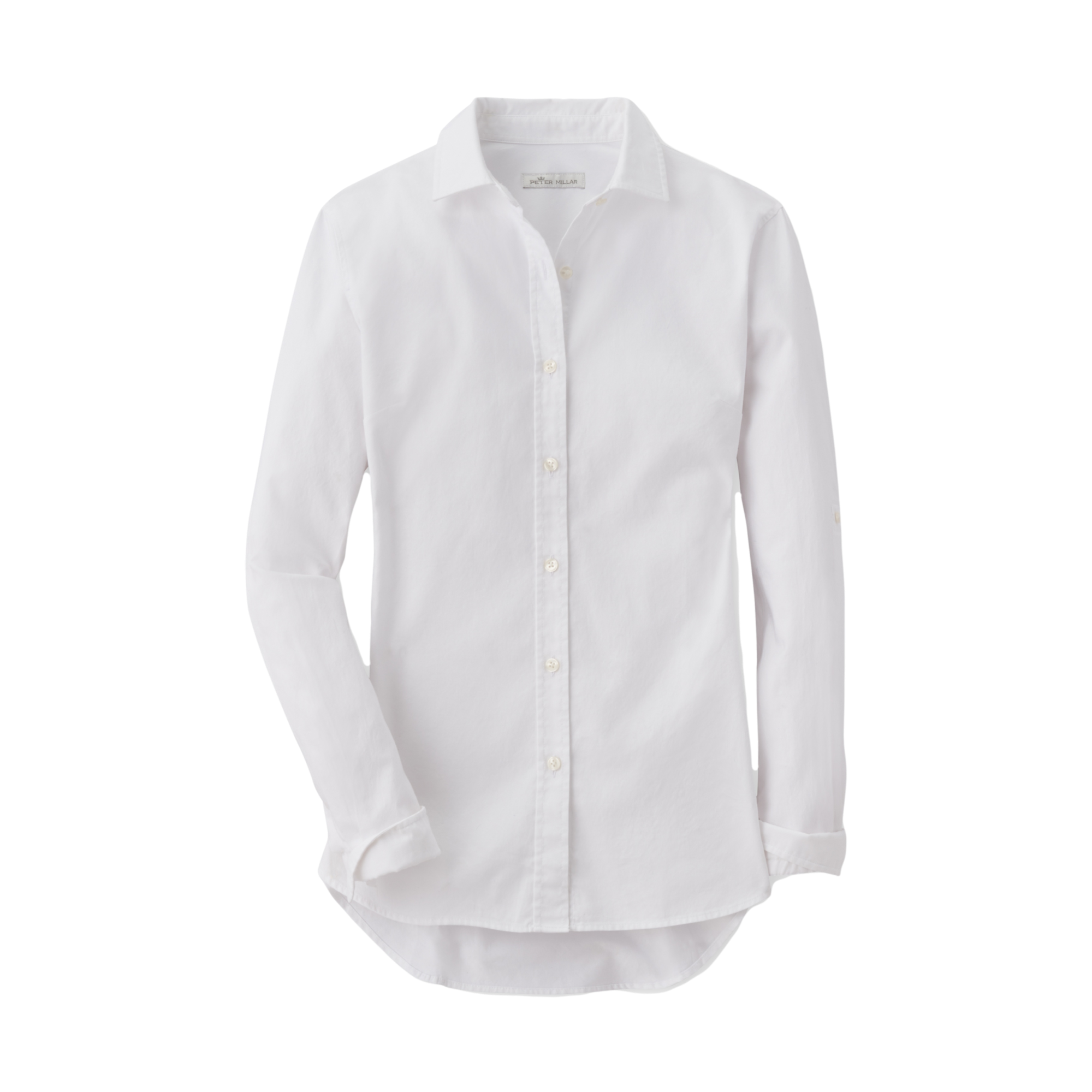 peter millar white dress shirt Peter Millar Lenox Crown Lite Cotton-Stretch Sport Shirt in White