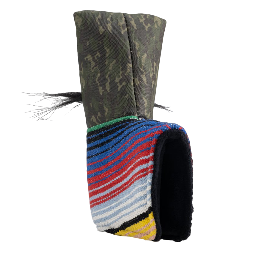 Mustache Sugar Skull Green Camo Blade Putter Cover