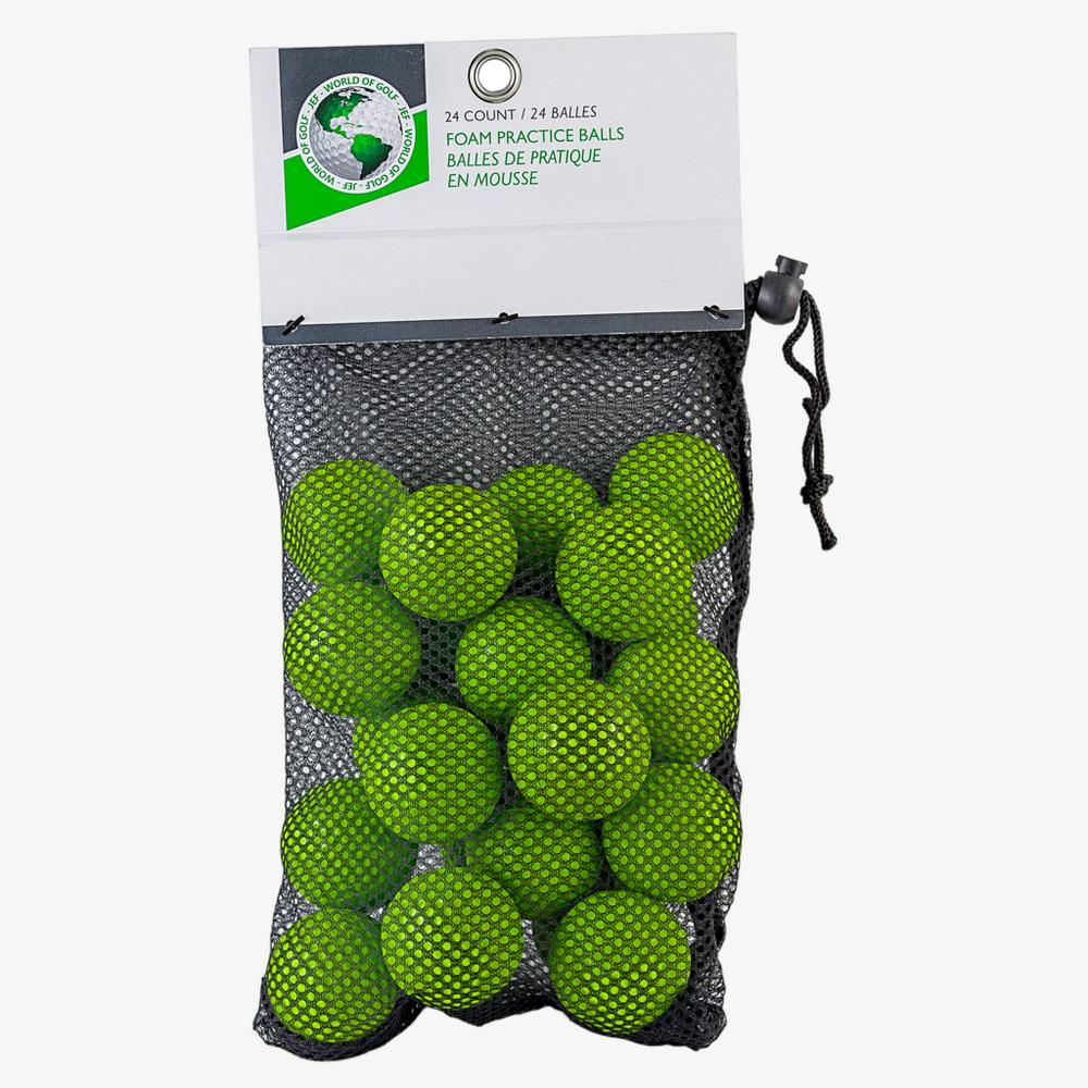 24 Lime Foam Practice Balls w/ Mesh Bag