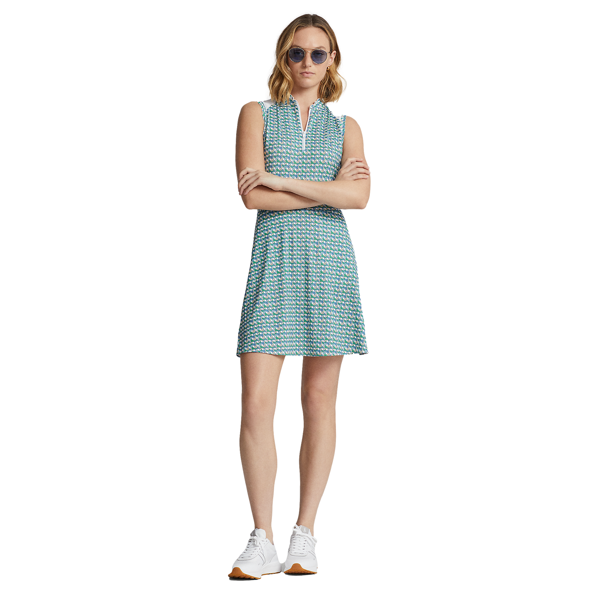 Graphic Paneled Airflow Jersey Dress