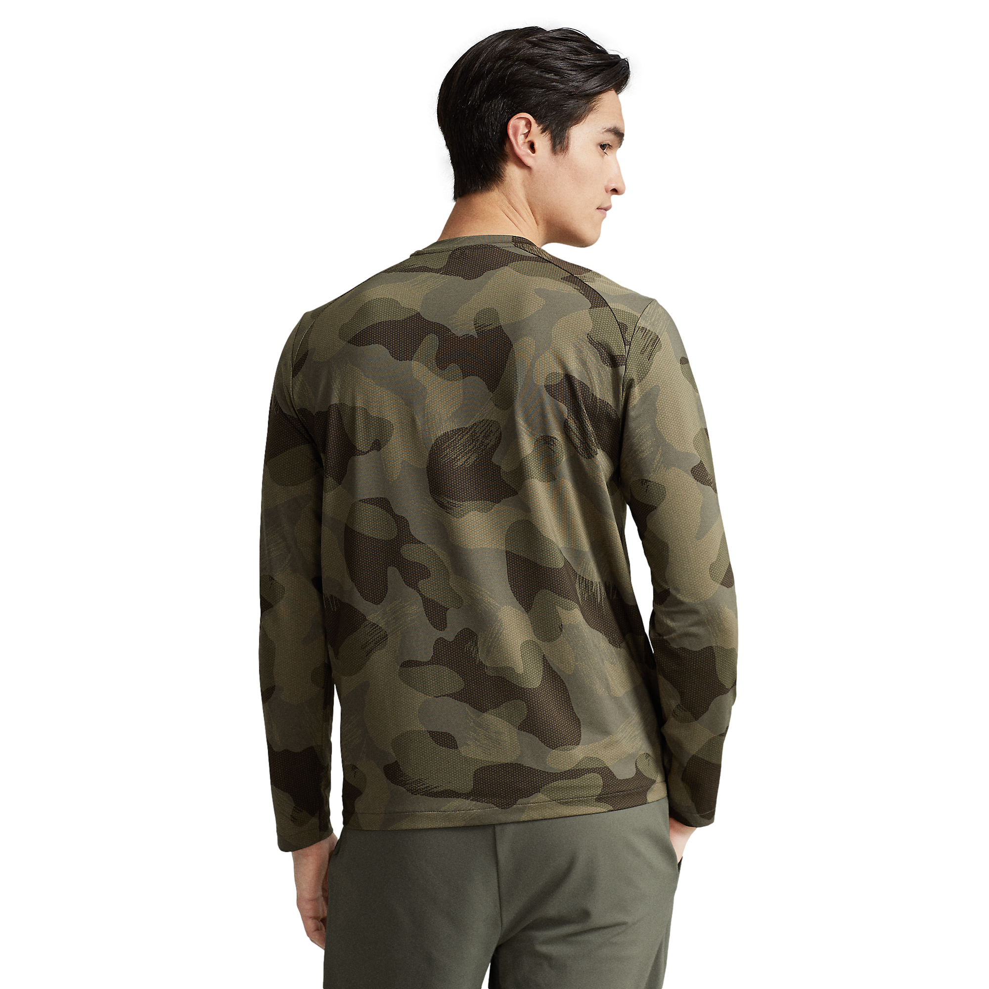 Athleisure Camo Long Sleeve Mesh Pull Over
