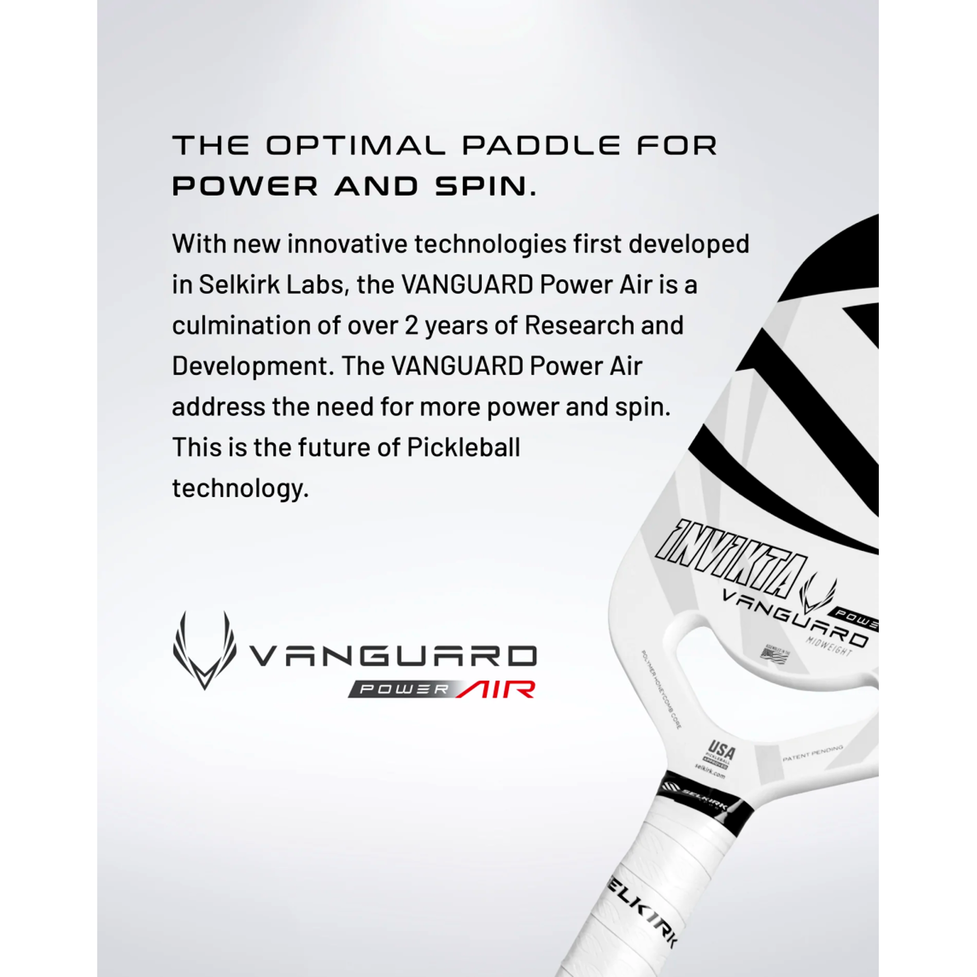 VANGUARD Power Air - S2 Midweight Pickleball Paddle