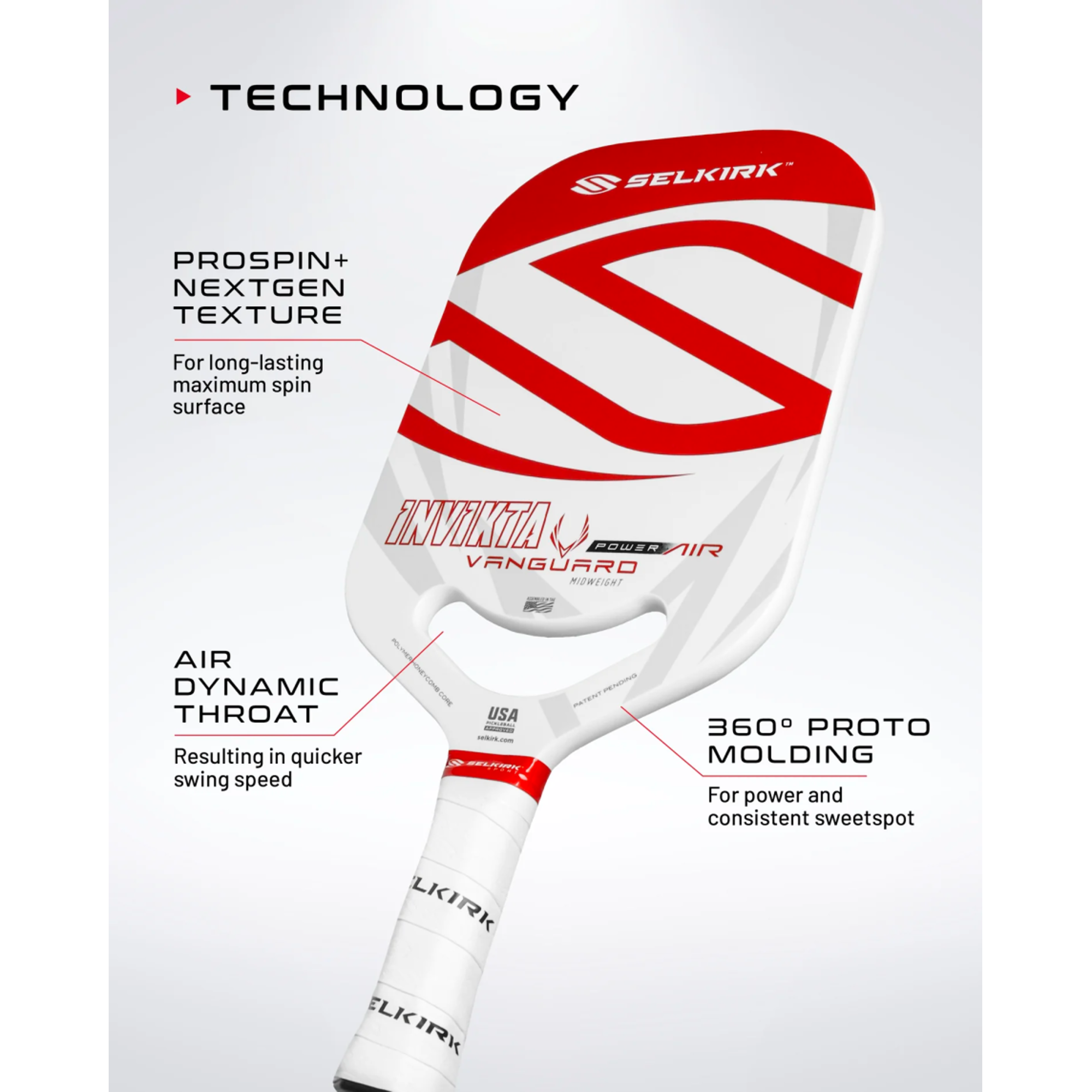 VANGUARD Power Air - S2 Midweight Pickleball Paddle