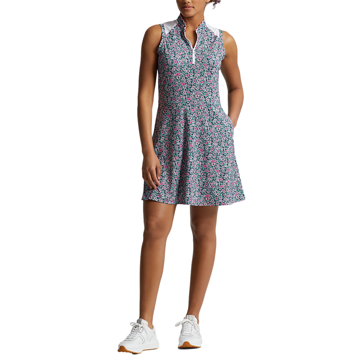 Floral Hybrid Jersey Dress