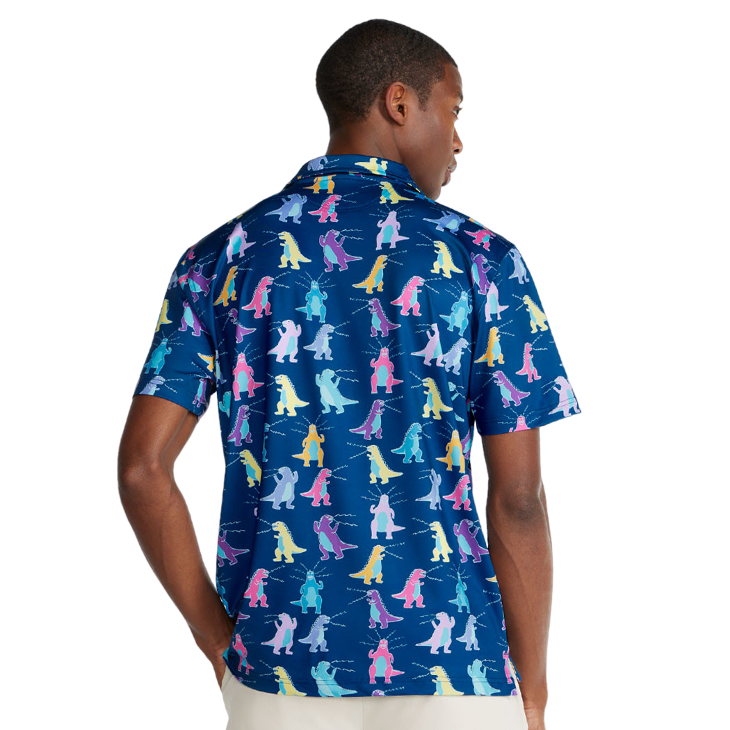 The Tyrannosaurus Rep Performance Men's Short Sleeve Golf Polo Shirt
