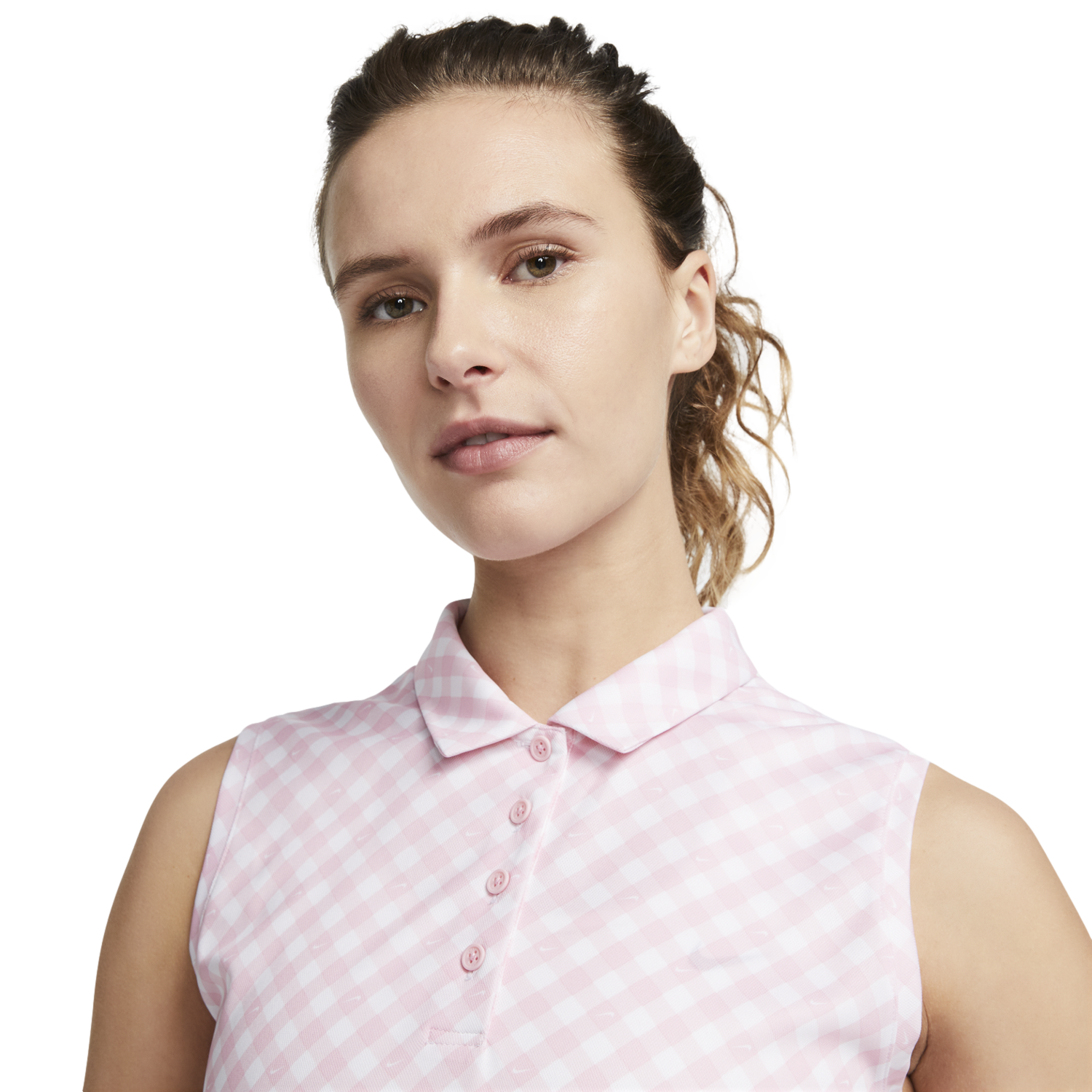 Dri-Fit Victory Gingham Print Sleeveless Polo Shirt