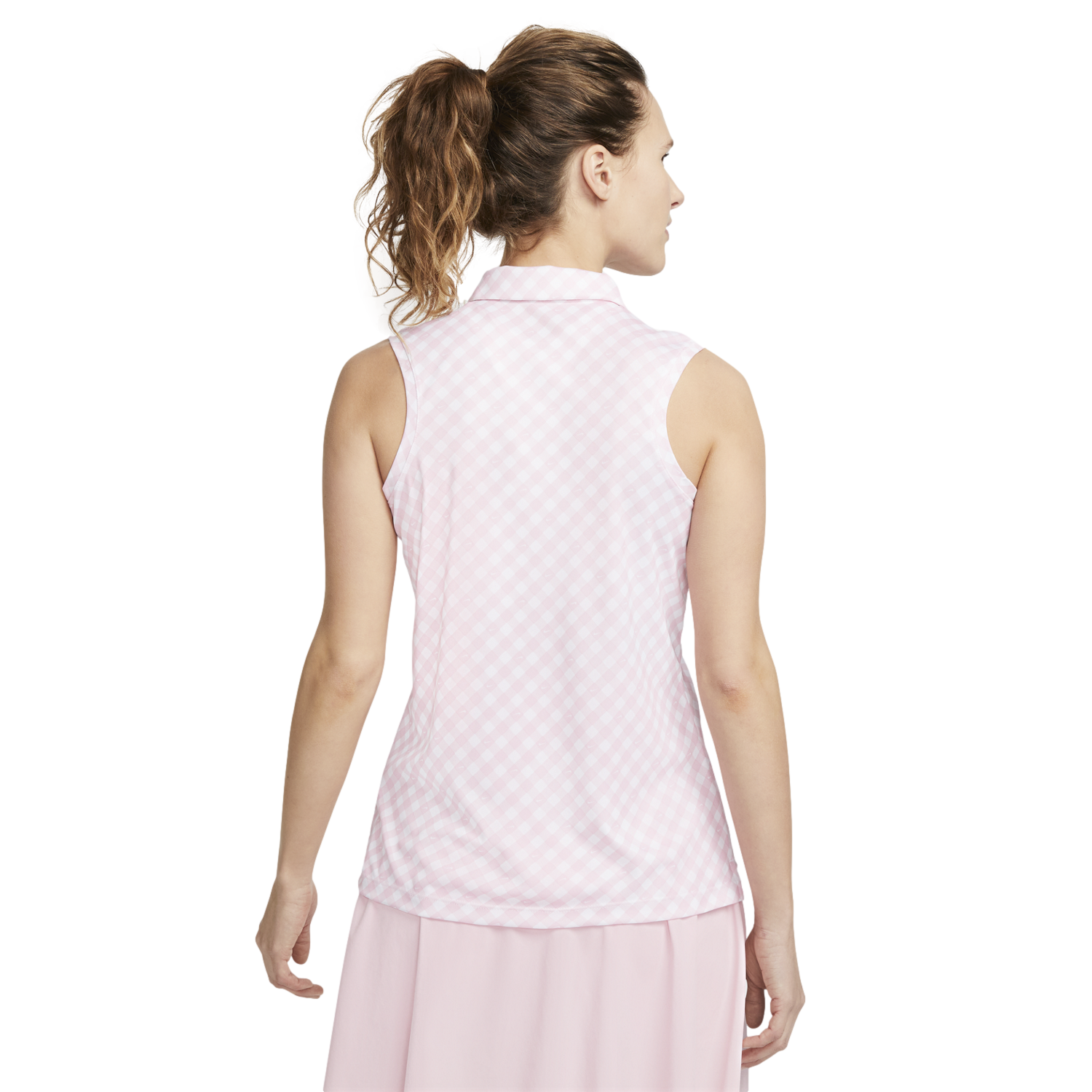 Dri-Fit Victory Gingham Print Sleeveless Polo Shirt