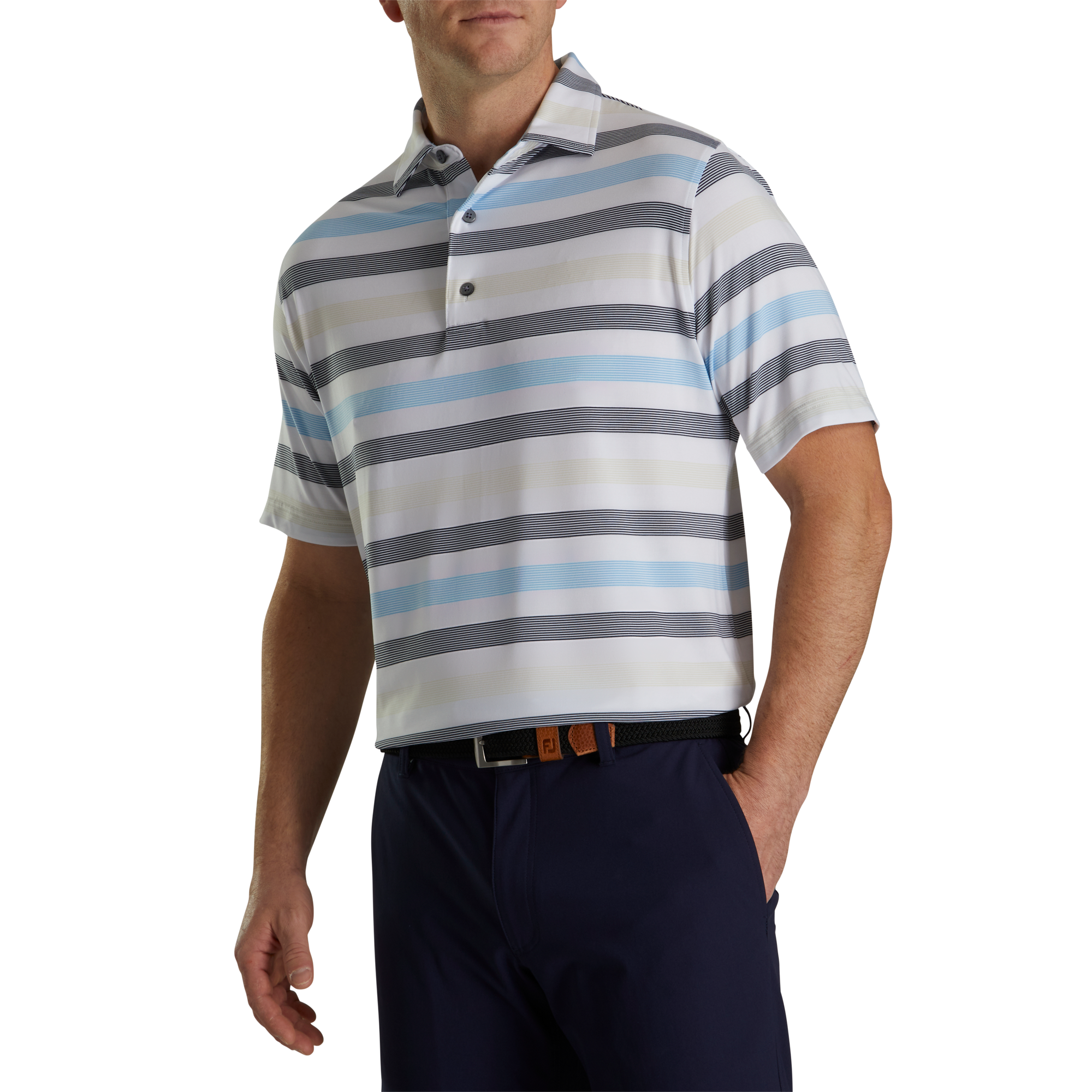 Footjoy lisle stripe polo best sale