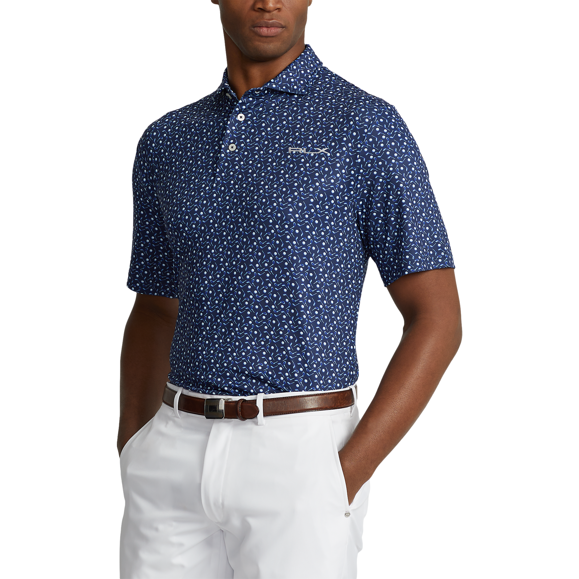 Printed Airflow Ball & Club Print Short Sleeve Polo Shirt