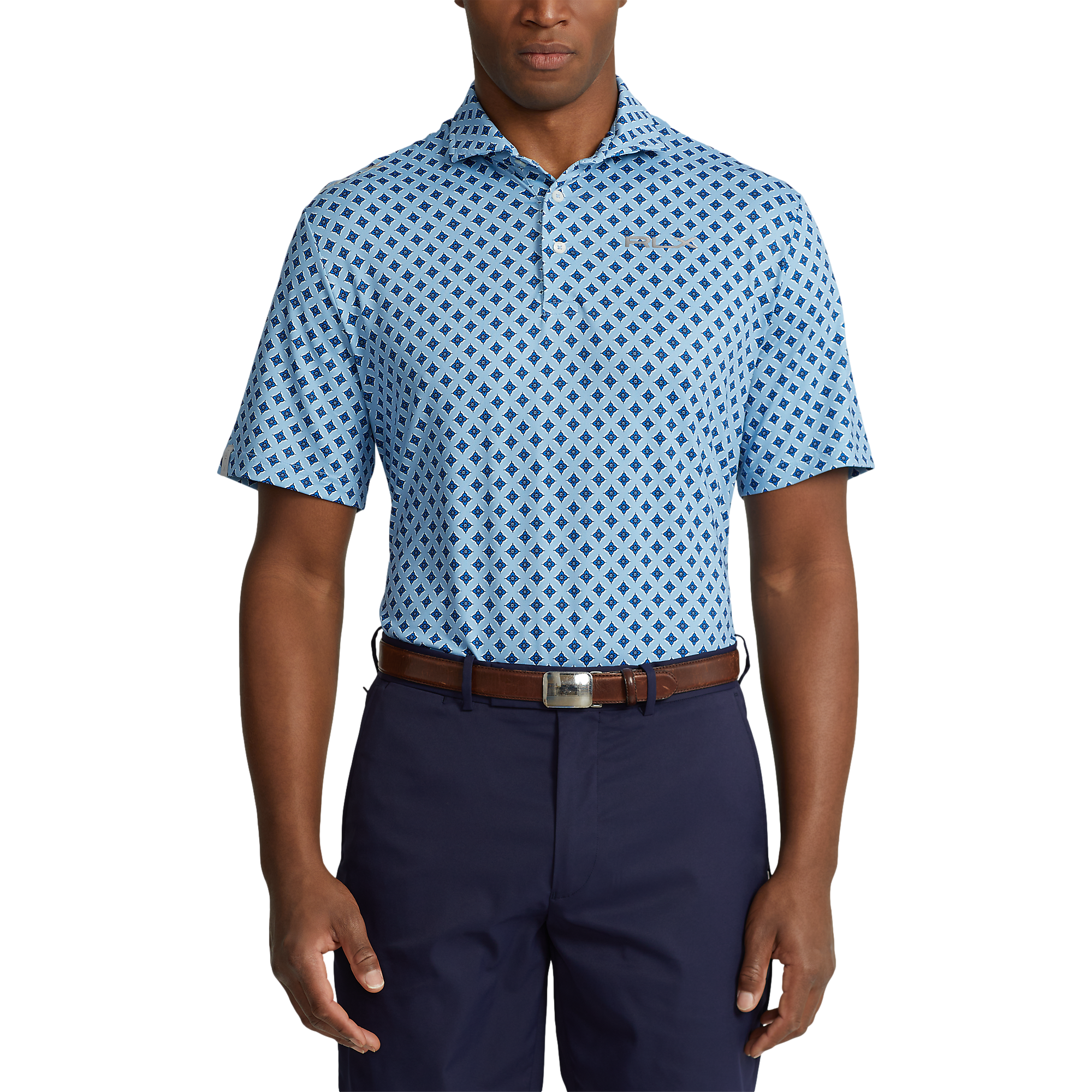 Classic Fit Printed Airflow Men's Short Sleeve Golf Polo Shirt