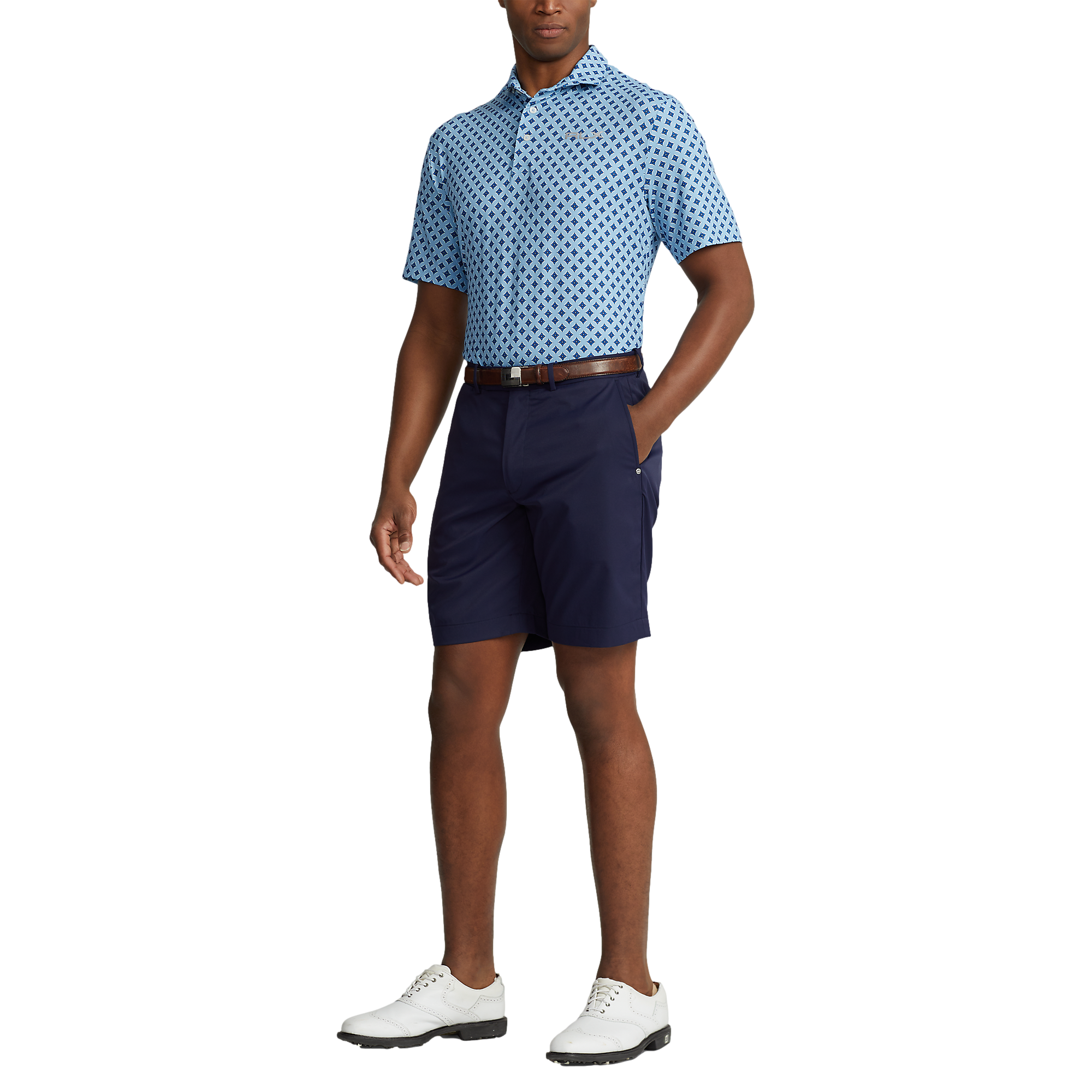 Classic Fit Printed Airflow Men's Short Sleeve Golf Polo Shirt