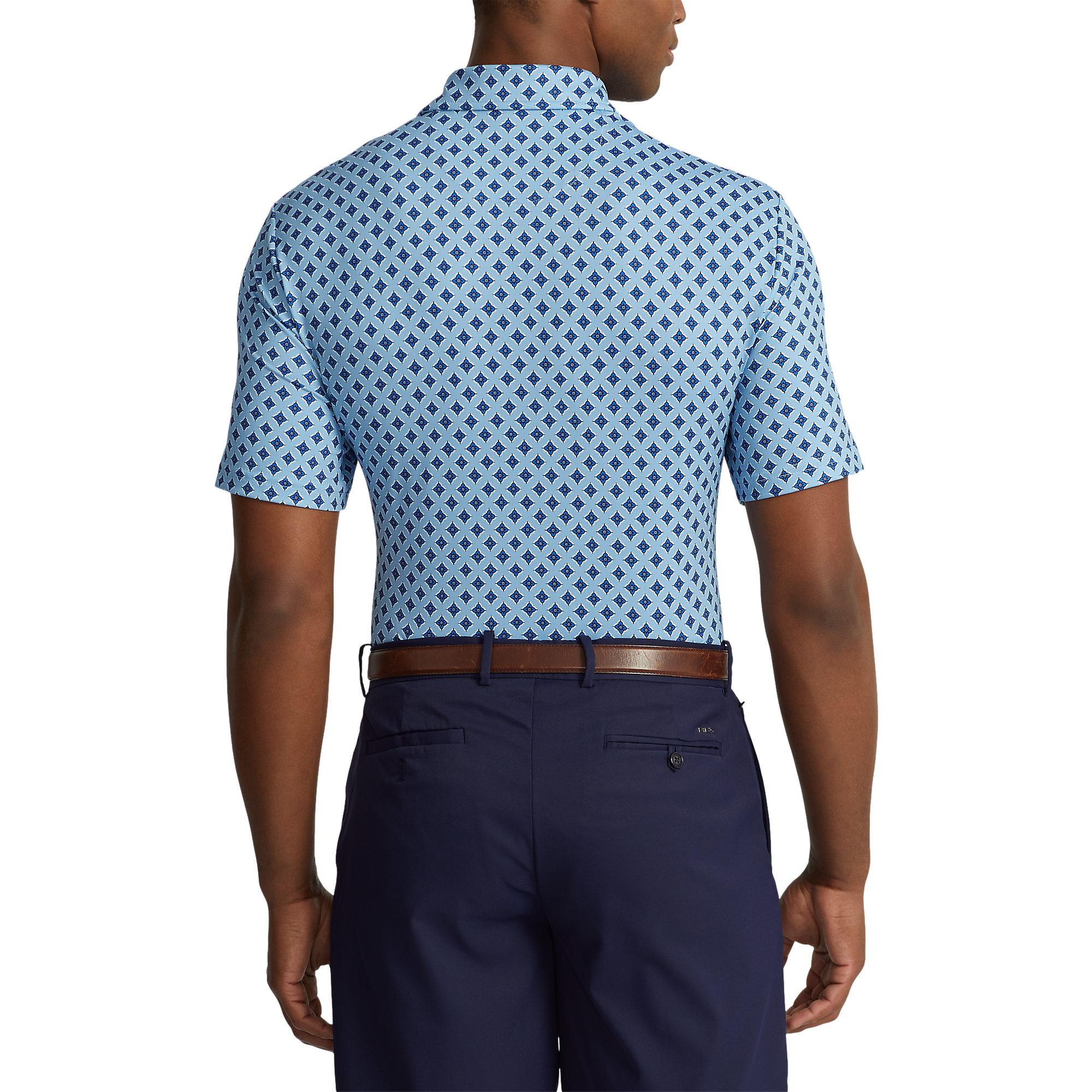 Classic Fit Printed Airflow Men's Short Sleeve Golf Polo Shirt