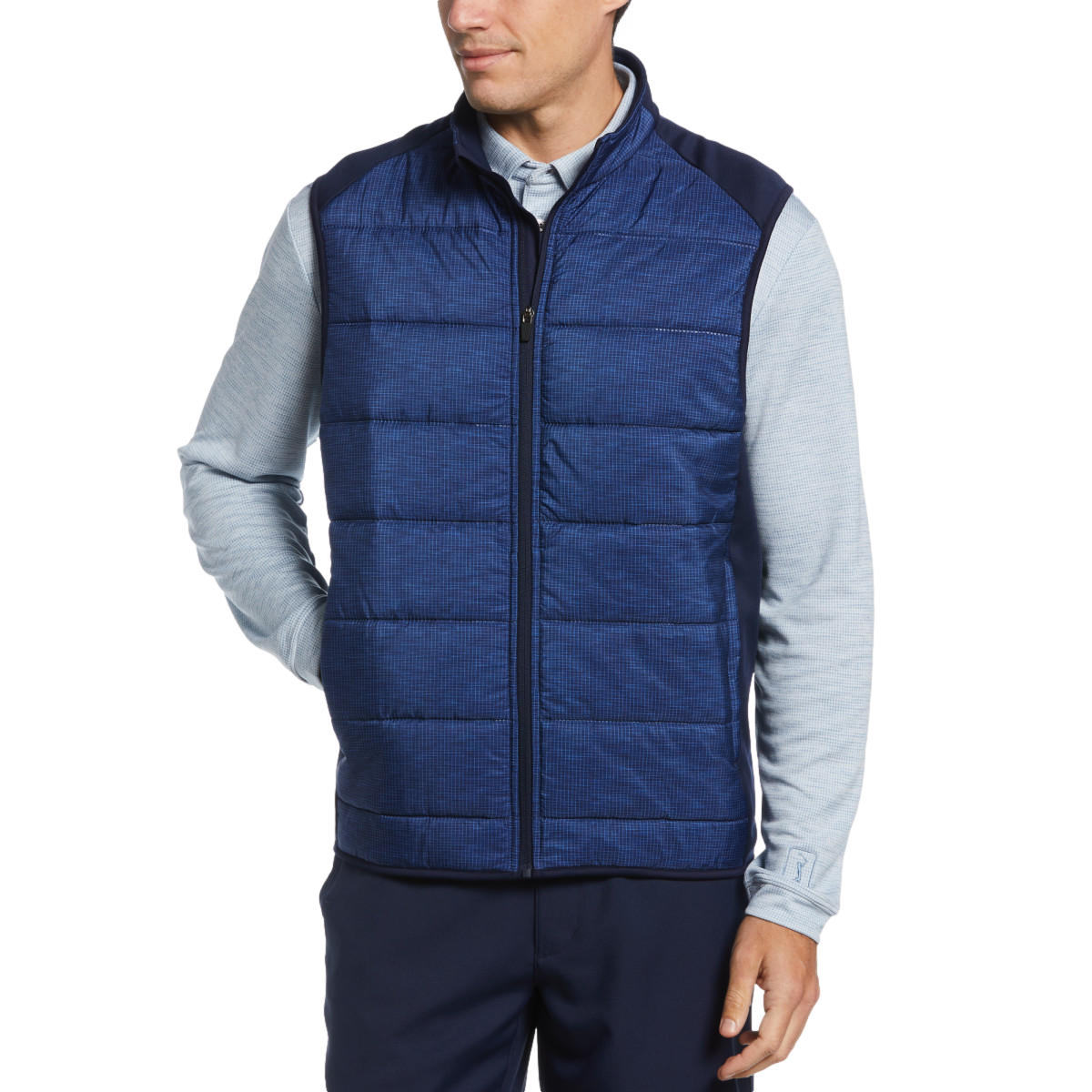 PGA TOUR Apparel Ultrasonic Print Full Zip Insulated Puffer Vest