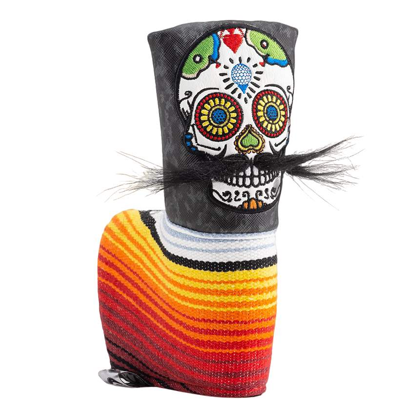 Pins and Aces Mustache Sugar Skull Blade Putter Cover - Thumbnail 4