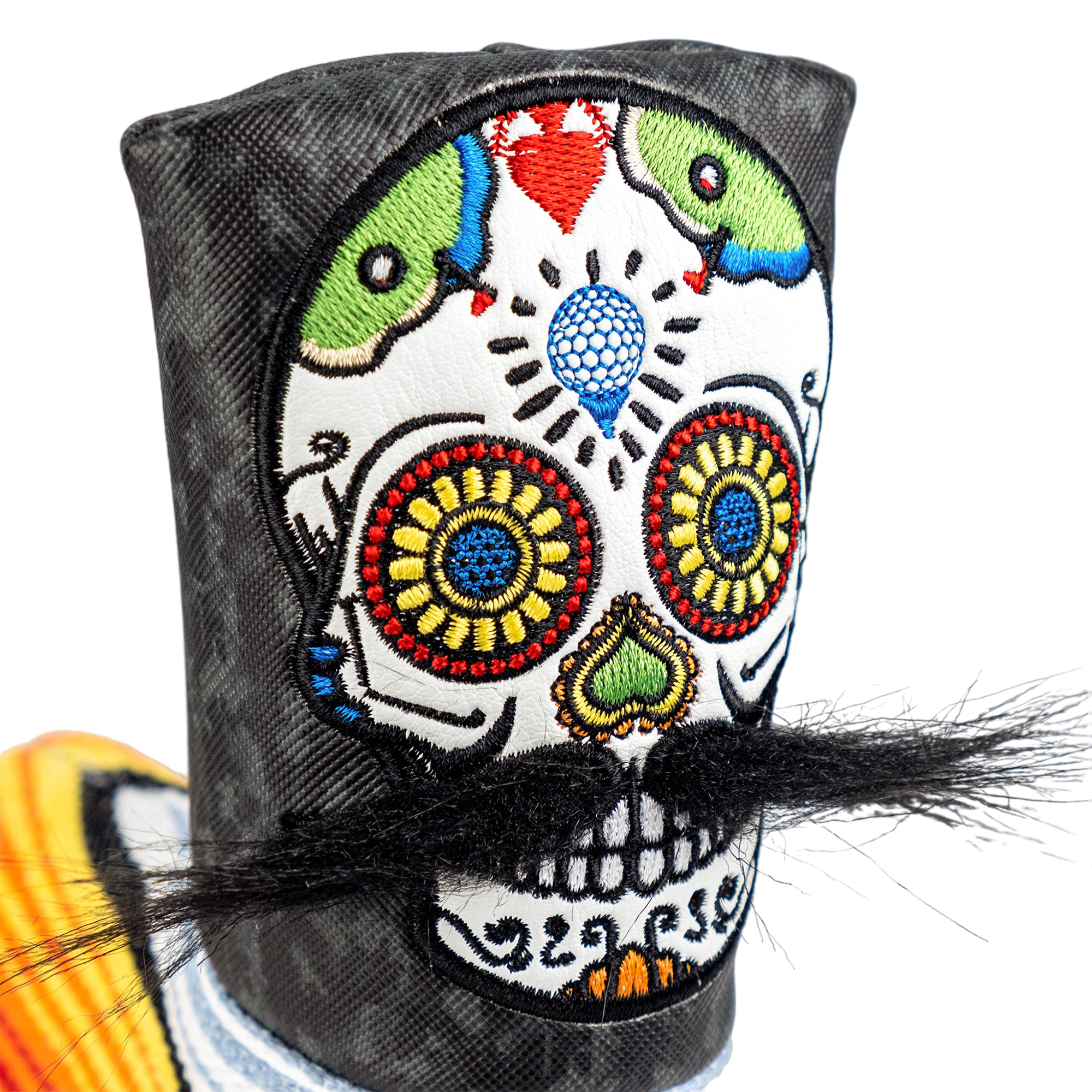 Mustache Sugar Skull Grey Camo Blade Putter Cover