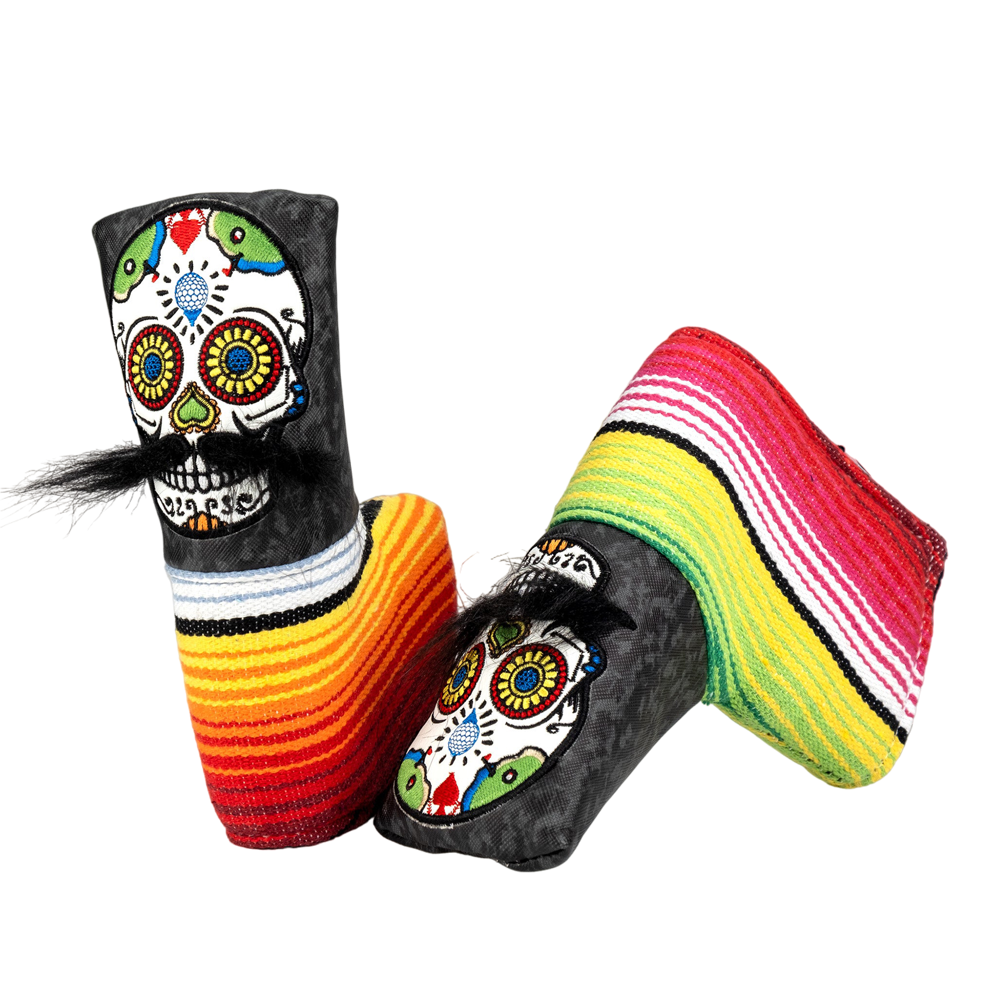 Mustache Sugar Skull Grey Camo Blade Putter Cover